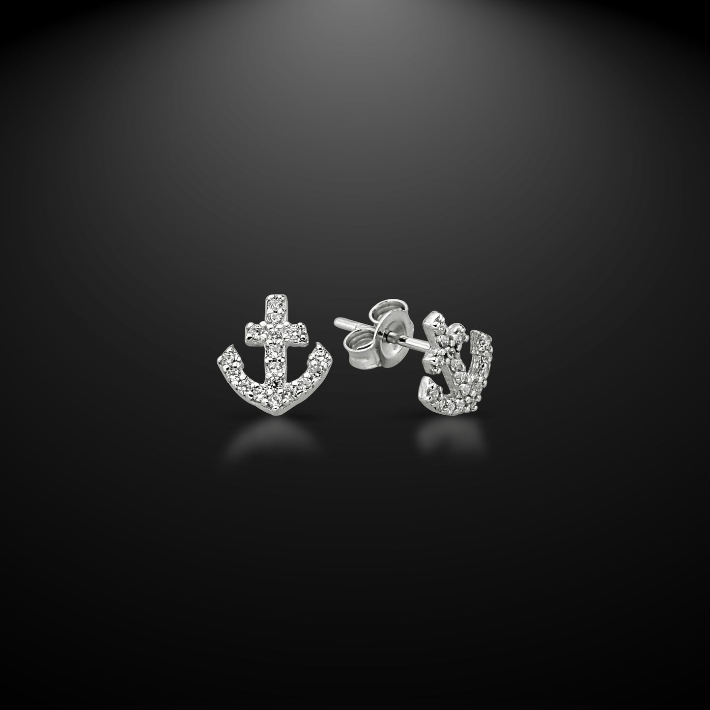Bequasa Attract Anchor Ohrringe, Silber 925, Rhodiniert