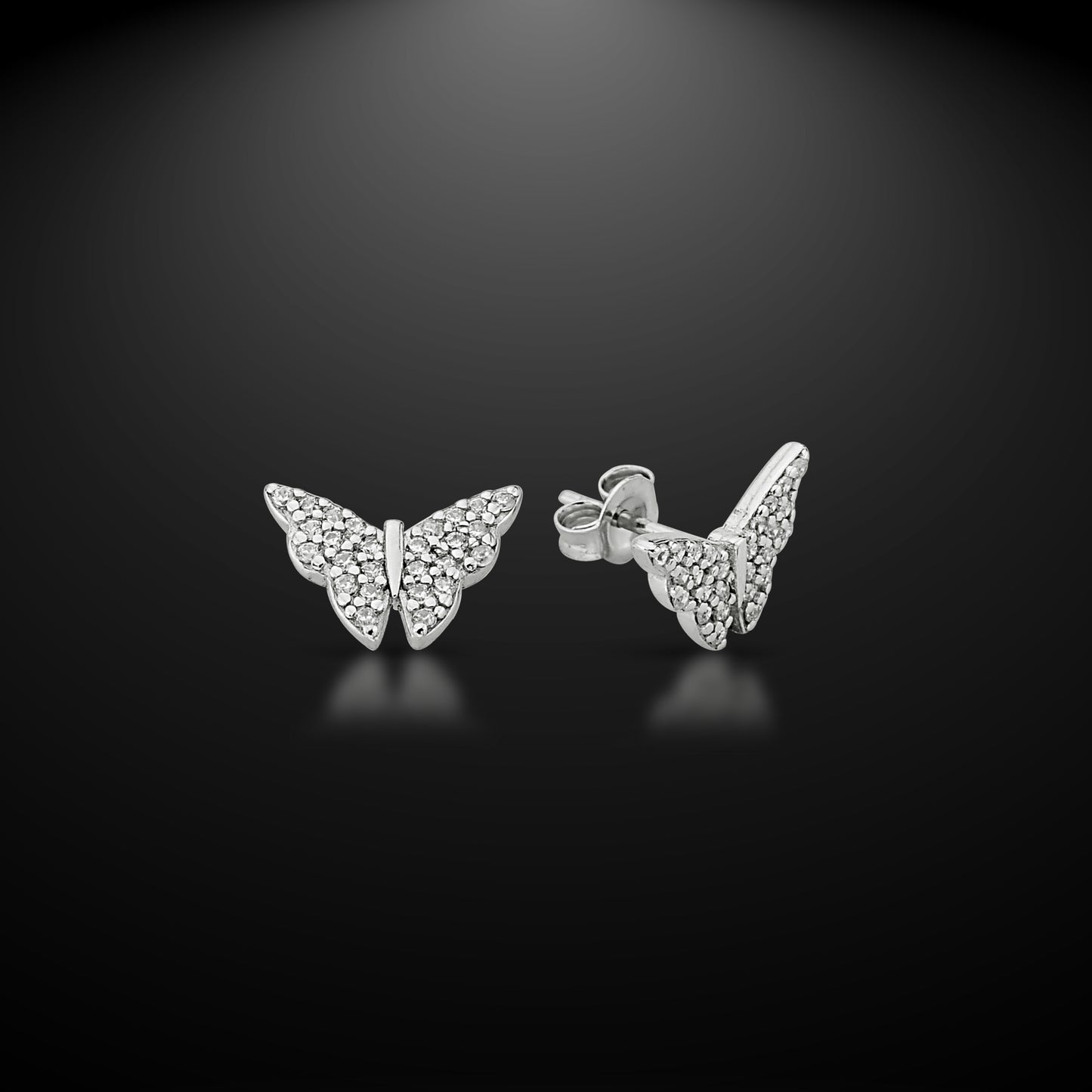 Bequasa Attract Butterfly Ohrringe, Silber 925, Rhodiniert