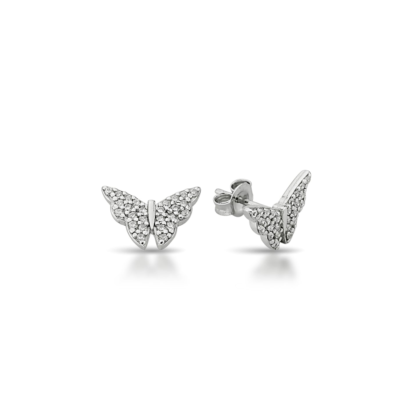 Bequasa Attract Butterfly Ohrringe, Silber 925, Rhodiniert