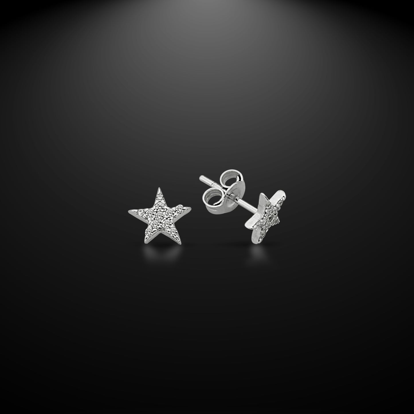 Bequasa Attract Star Ohrringe, Silber 925, Rhodiniert