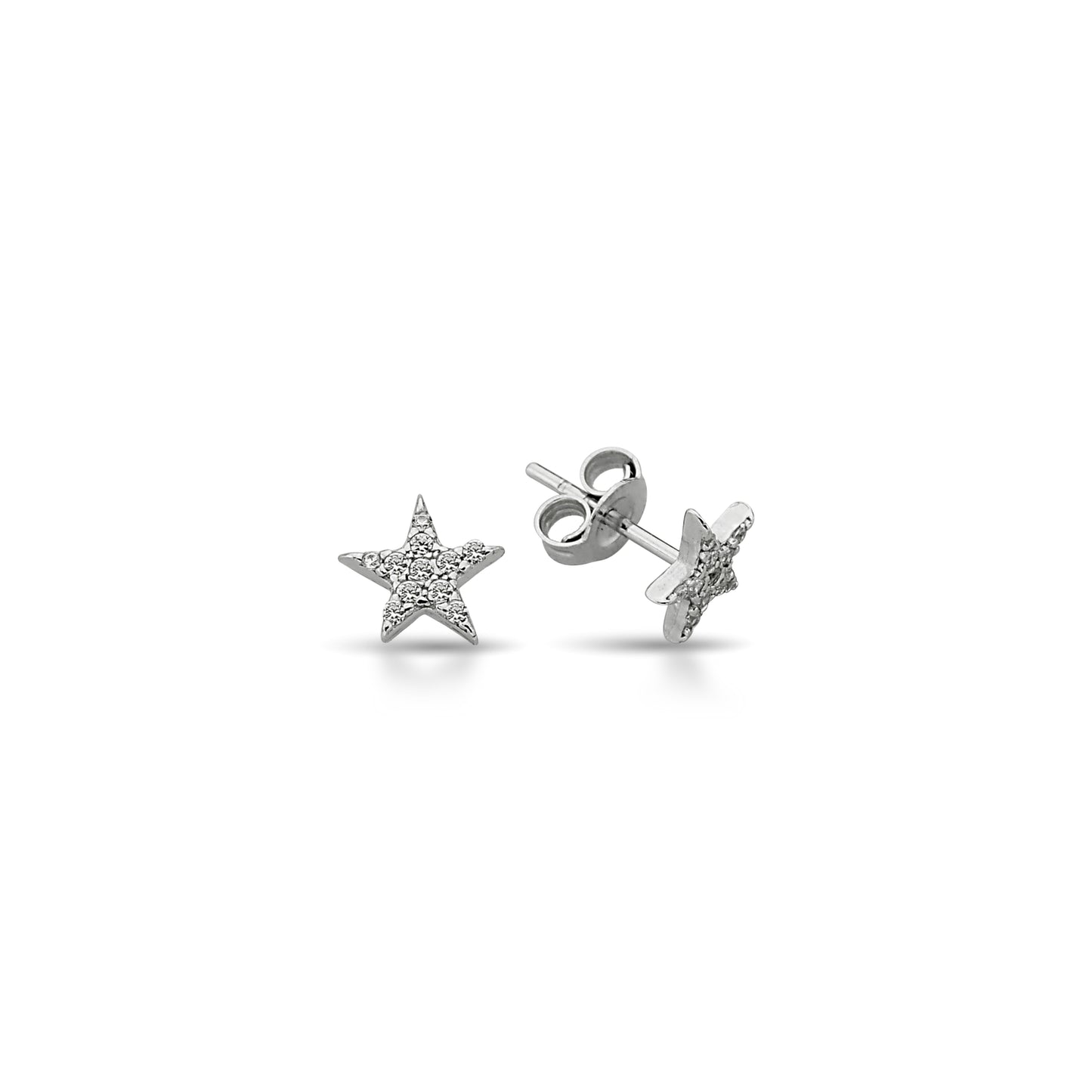 Bequasa Attract Star Ohrringe, Silber 925, Rhodiniert