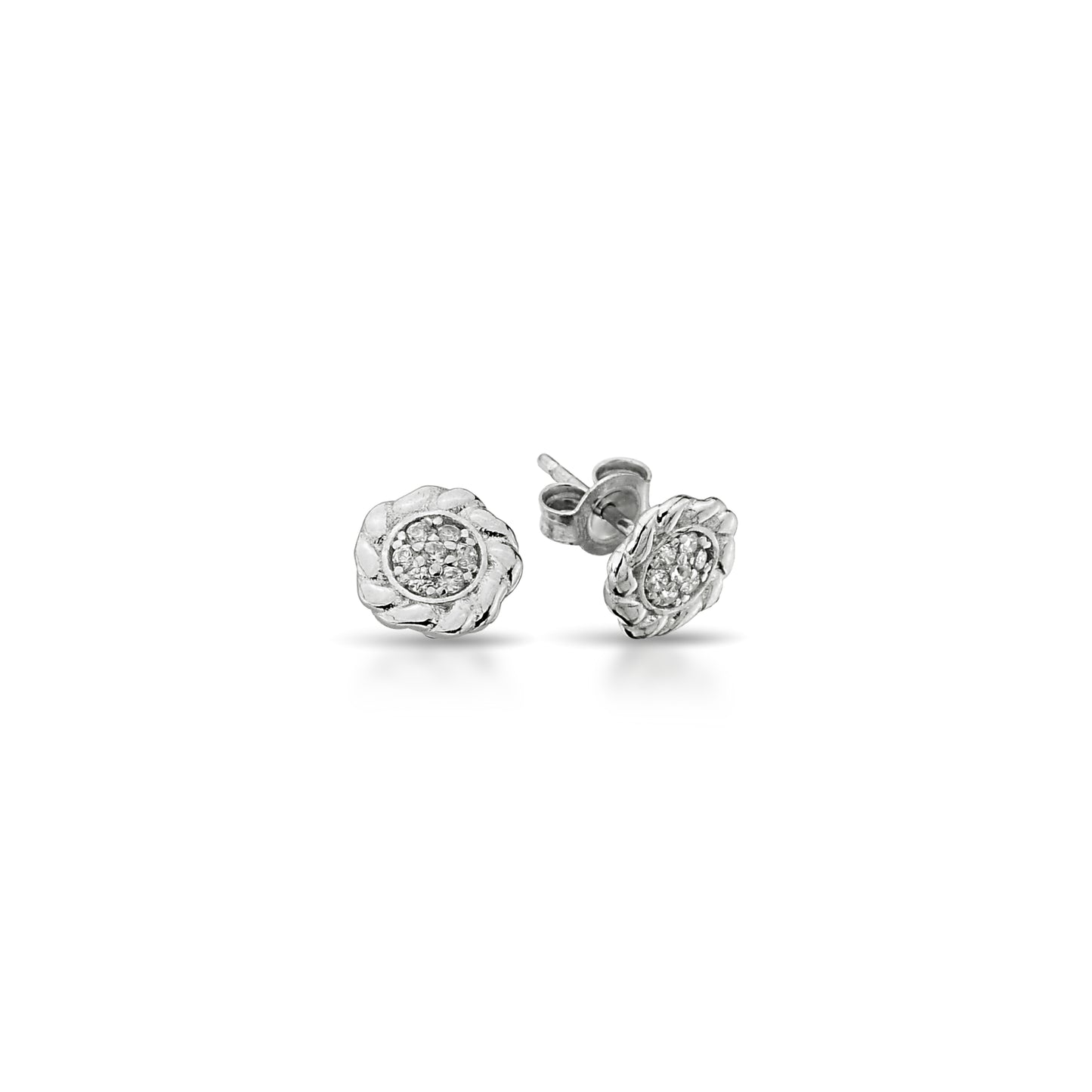 Bequasa Crystal Rose Ohrringe, Silber 925, Rhodiniert