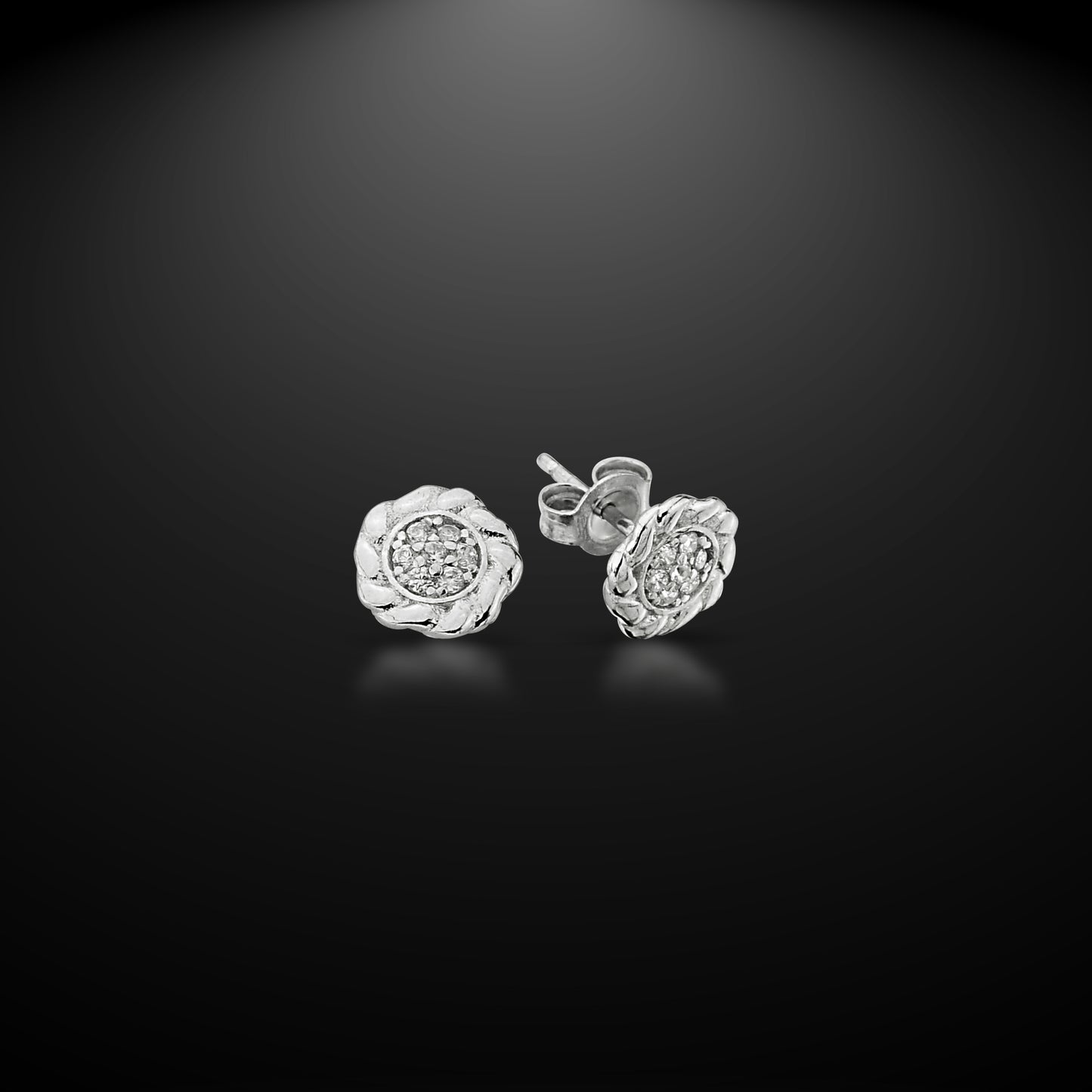 Bequasa Crystal Rose Ohrringe, Silber 925, Rhodiniert