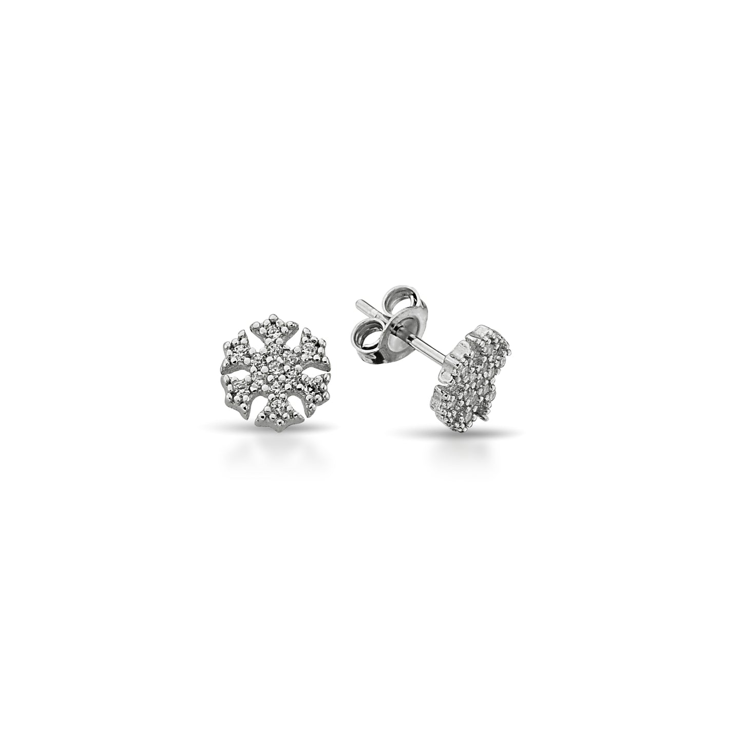 Bequasa Crystallic Snowflake Ohrringe, Silber 925, Rhodiniert
