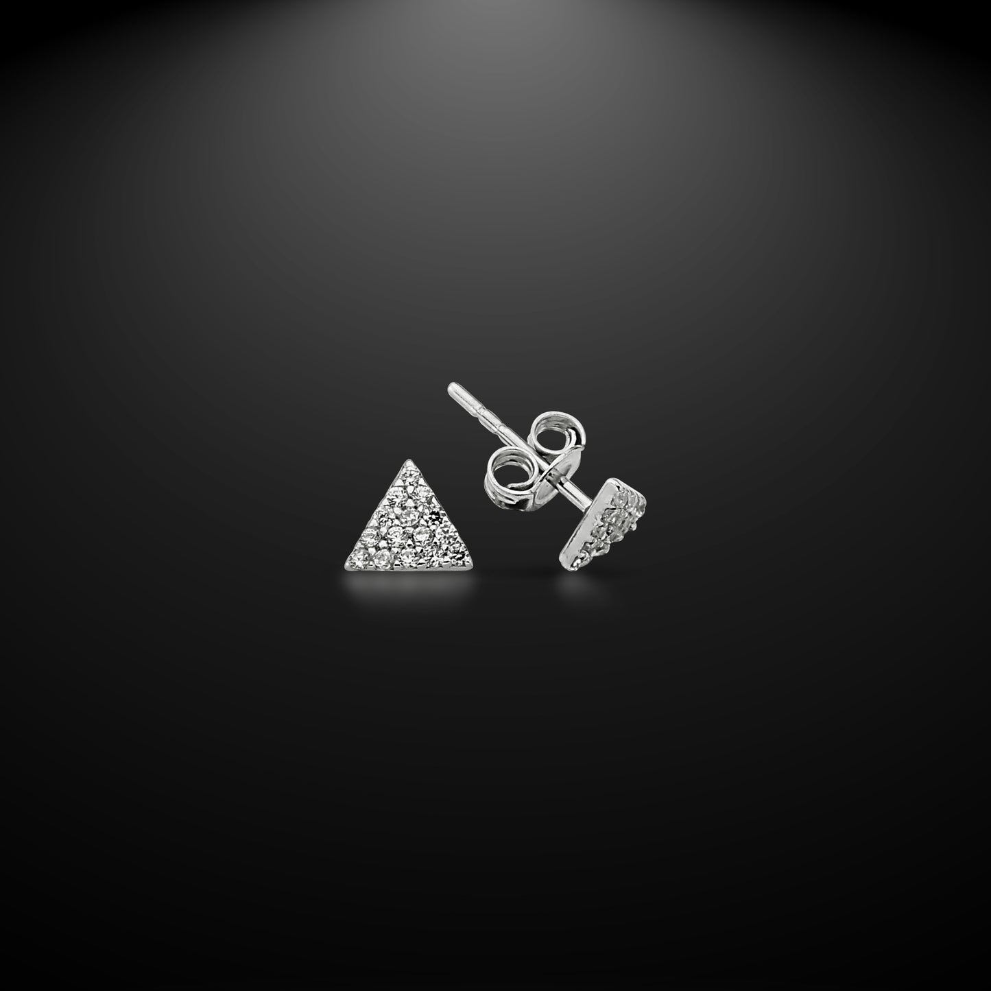 Bequasa Crystal Pyramid Ohrringe, Silber 925, Rhodiniert