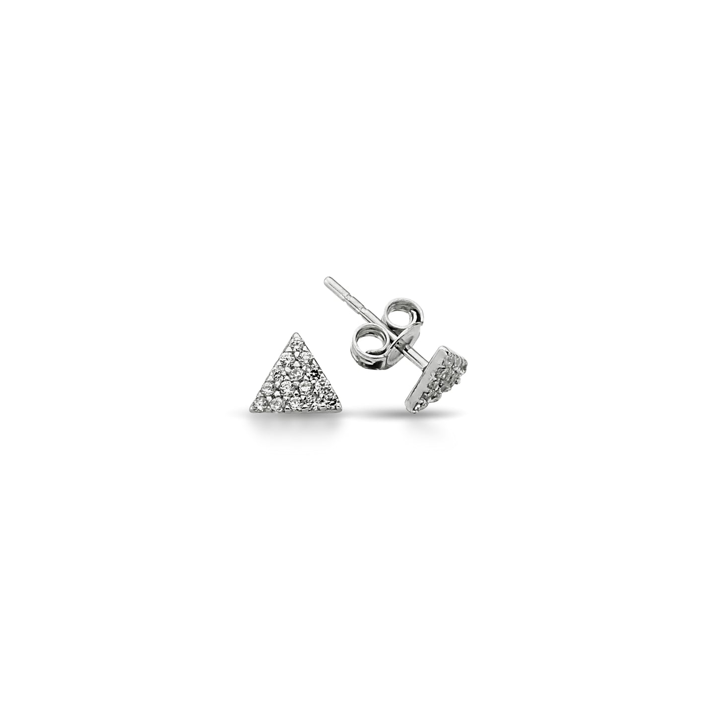 Bequasa Crystal Pyramid Ohrringe, Silber 925, Rhodiniert