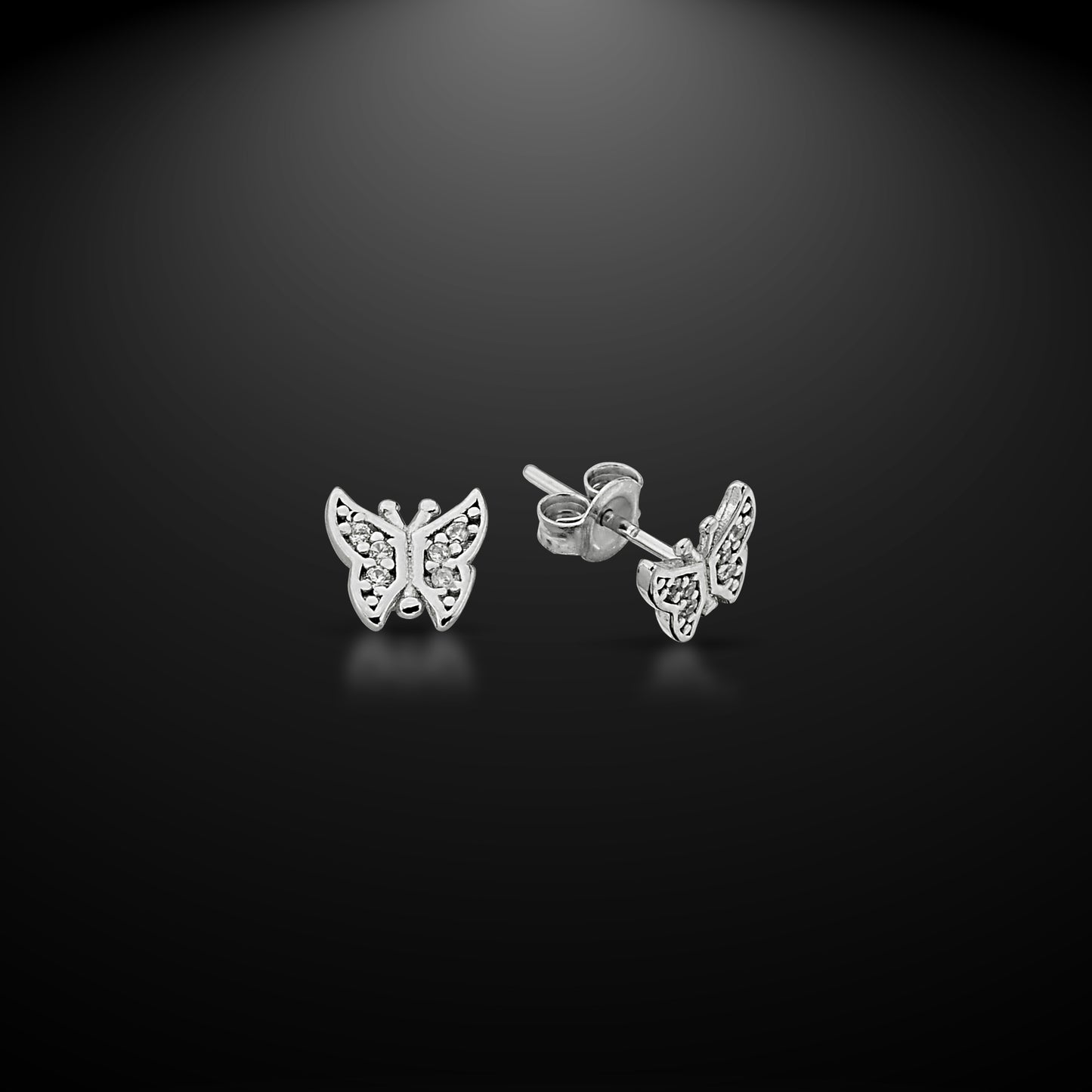 Bequasa Crystal Butterfly Ohrringe, Silber 925, Rhodiniert
