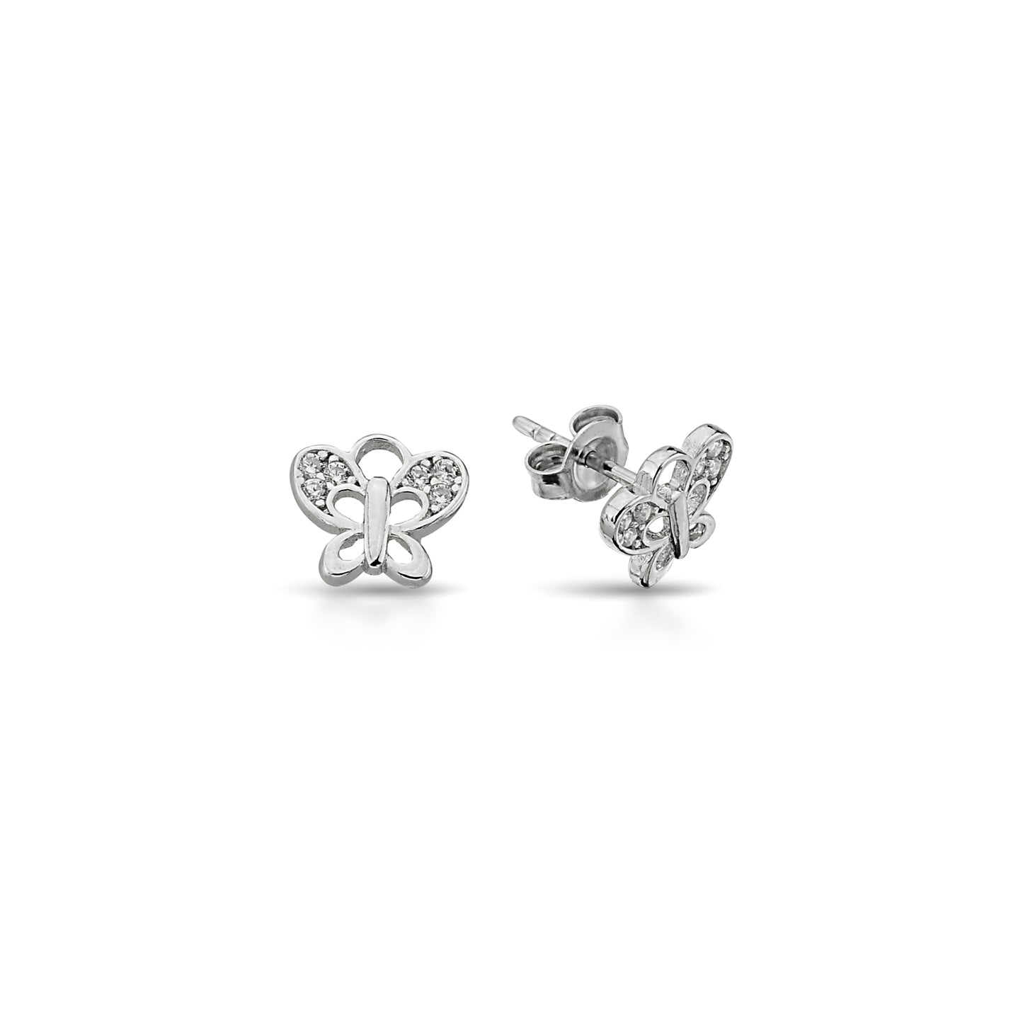 Bequasa Attract Butterflies Ohrringe, Silber 925, Rhodiniert