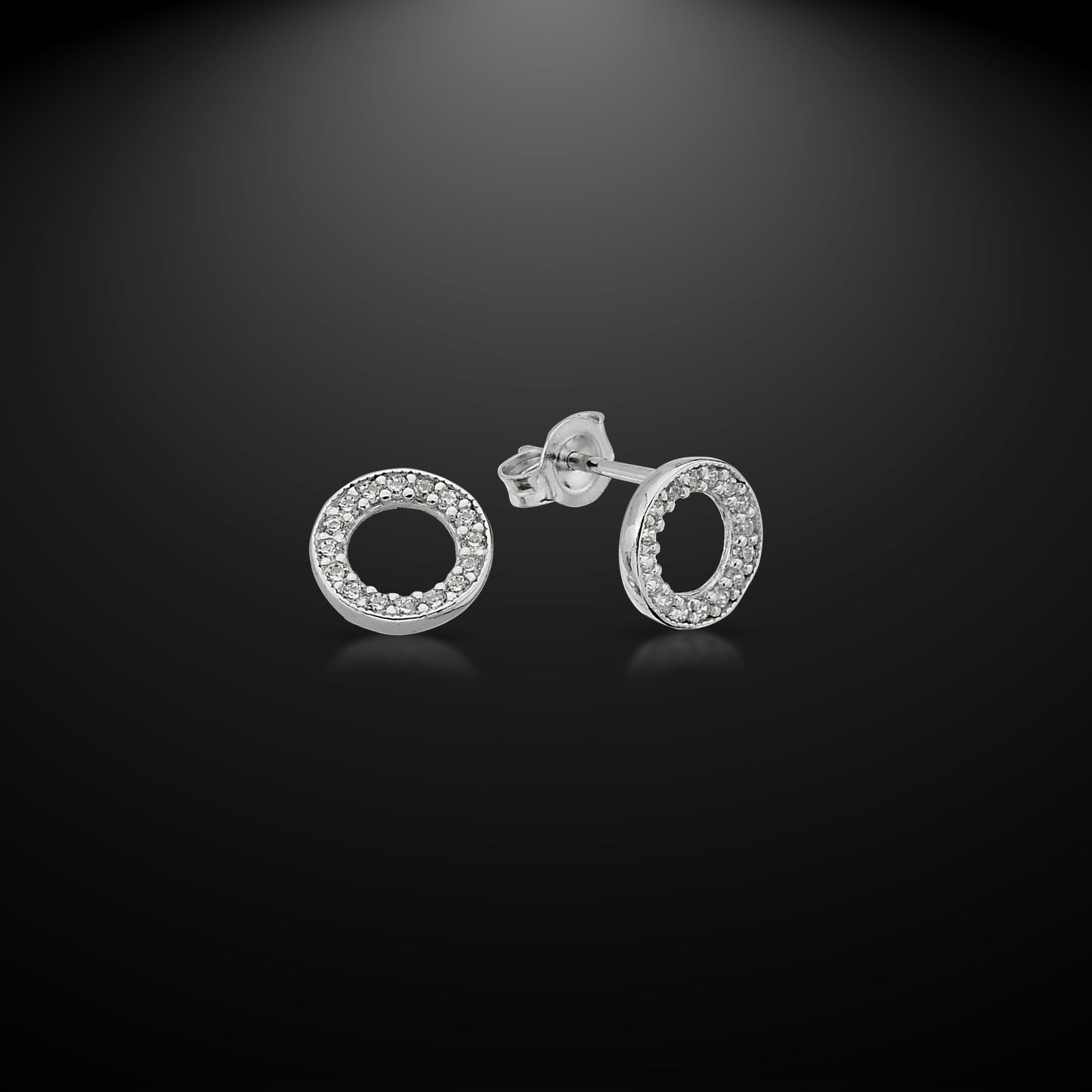 Bequasa Attract Oval Ohrringe, Silber 925, Rhodiniert