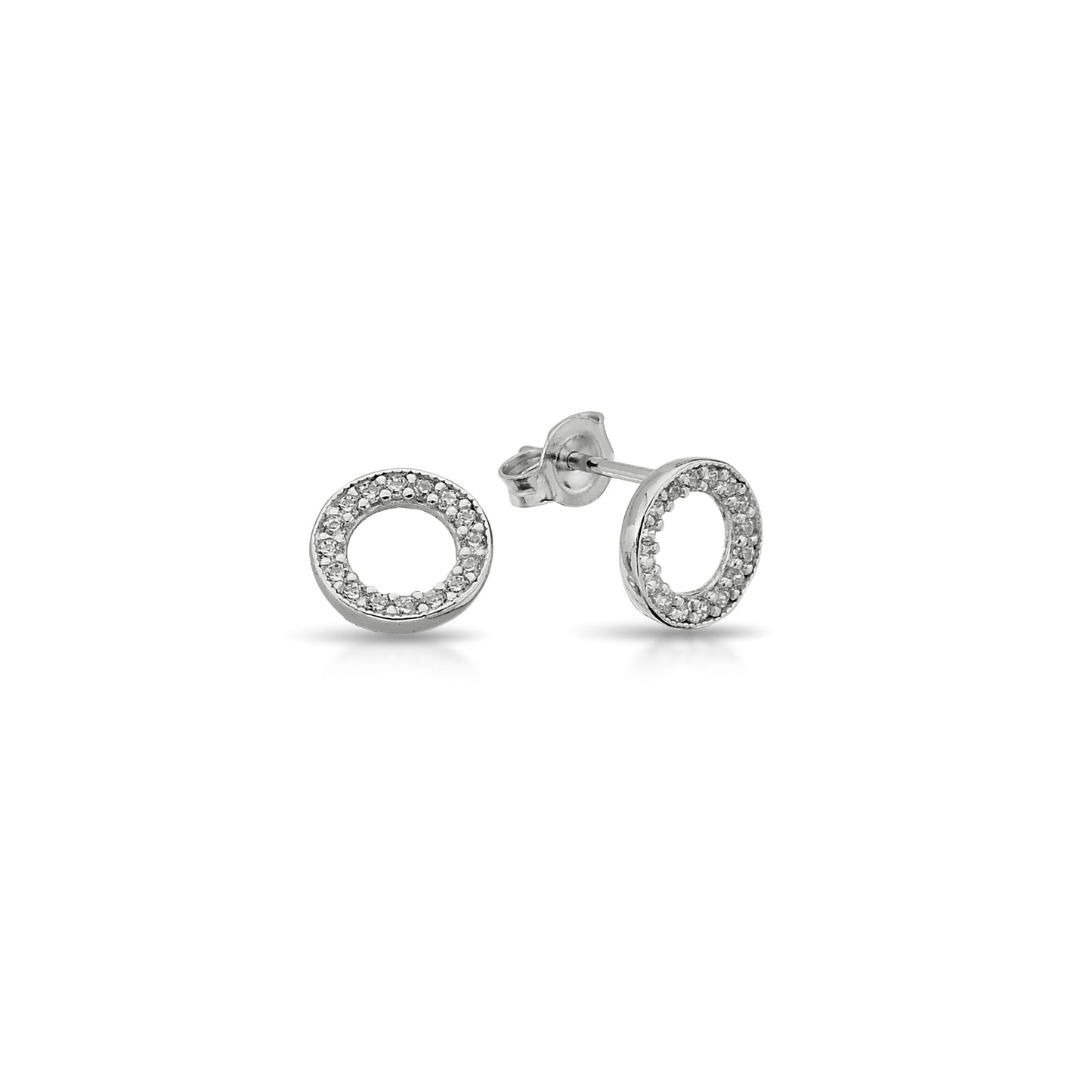 Bequasa Attract Oval Ohrringe, Silber 925, Rhodiniert