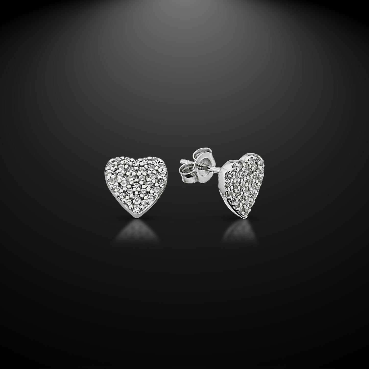 Bequasa Crystal Love Ohrringe, Silber 925, Rhodiniert
