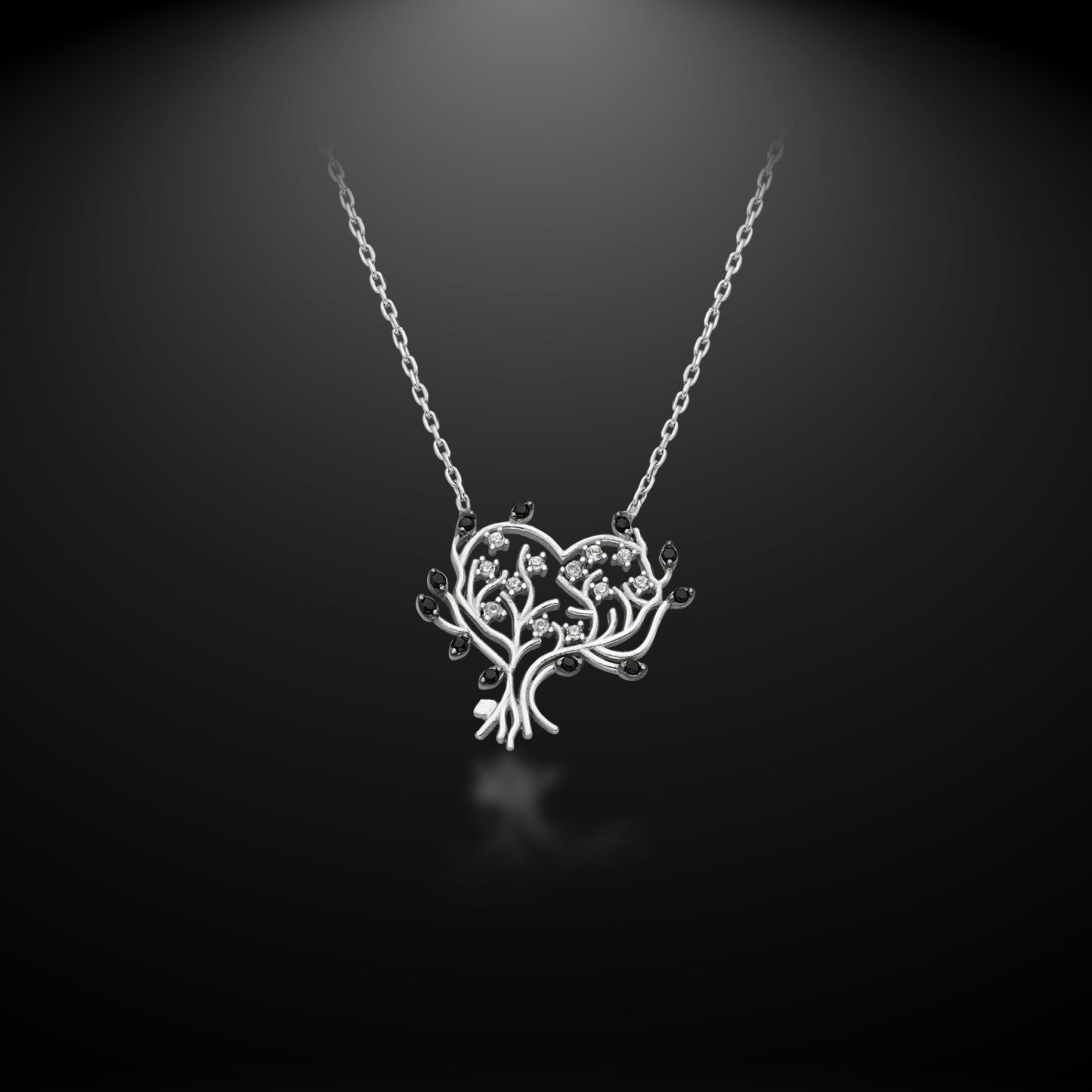 Bequasa Creativity Metallic Tree Halskette, Silber 925, Rhodiniert