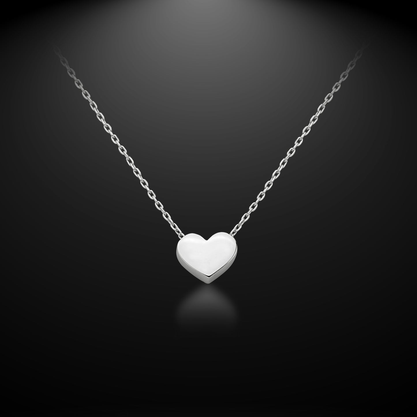 Bequasa Creativity Heart Halskette, Silber 925, Rhodiniert