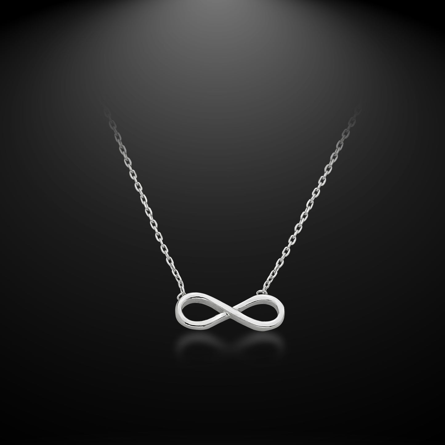 Bequasa Creativity Eternity Halskette, Silber 925, Rhodiniert