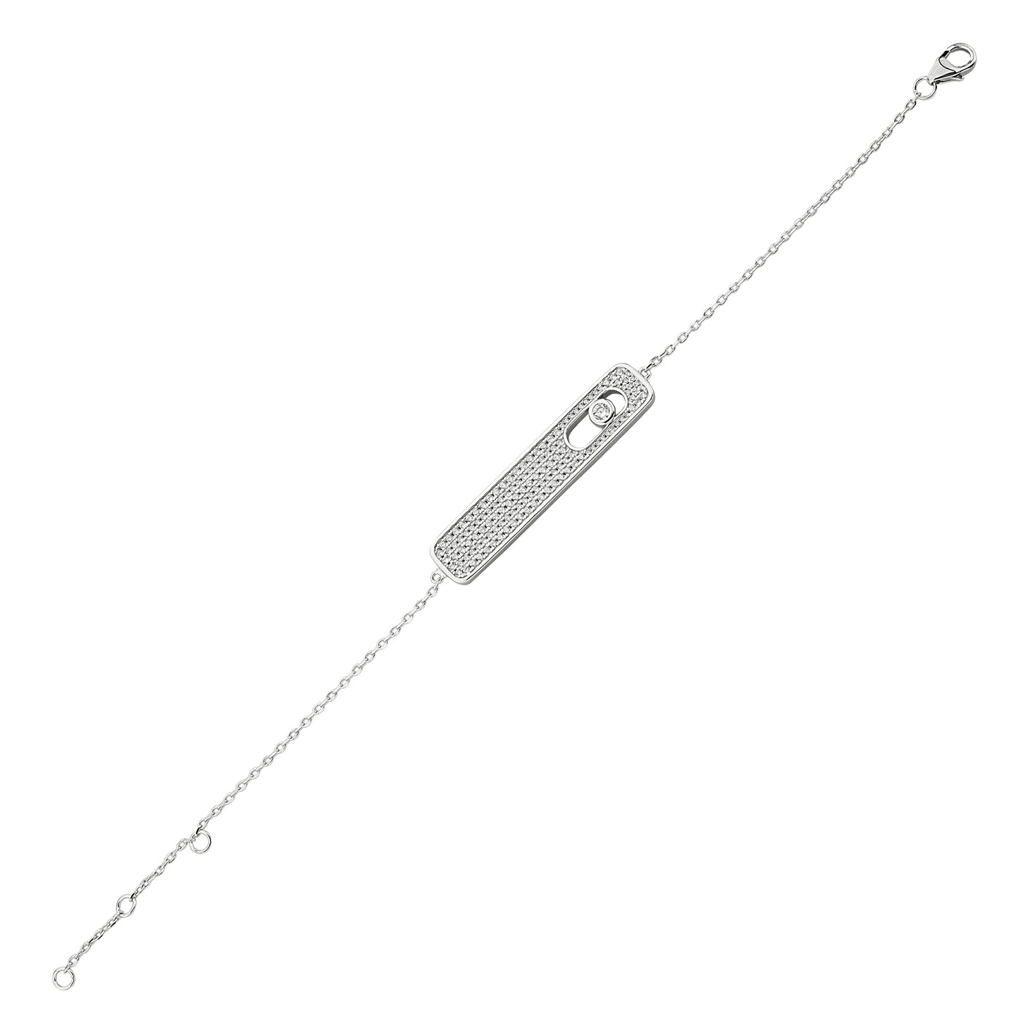 Bequasa Silber Shield Armband, Silber 925, Rhodiniert
