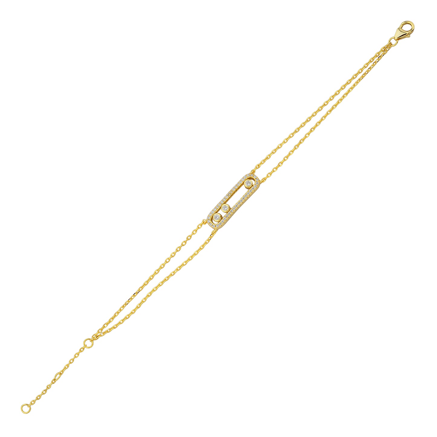 Bequasa Duplici Armband, Silber 925, Rhodiniert