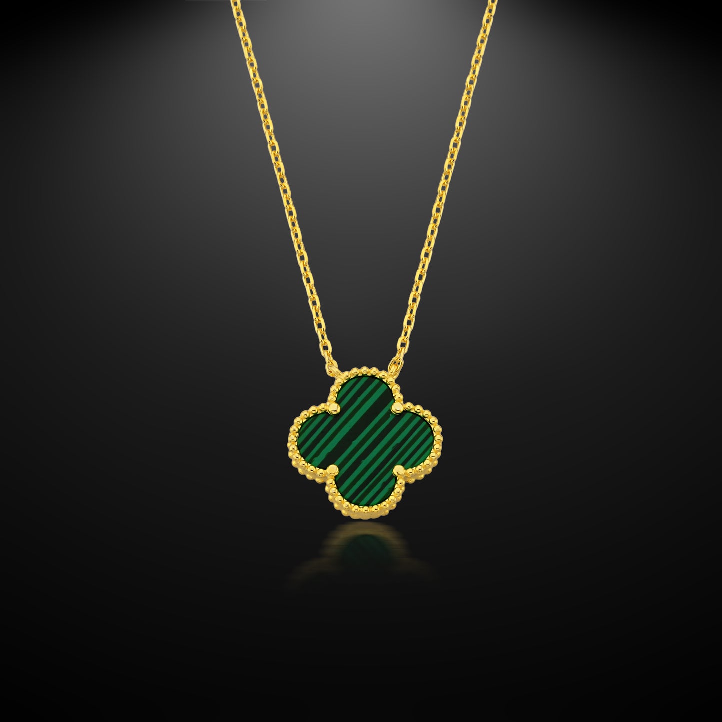Bequasa Green Charm Halskette, Silber 925, Rhodiniert
