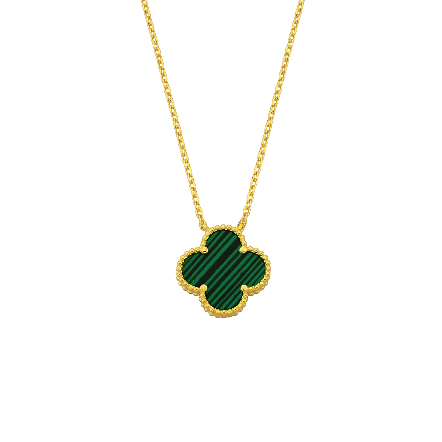 Bequasa Green Charm Halskette, Silber 925, Rhodiniert