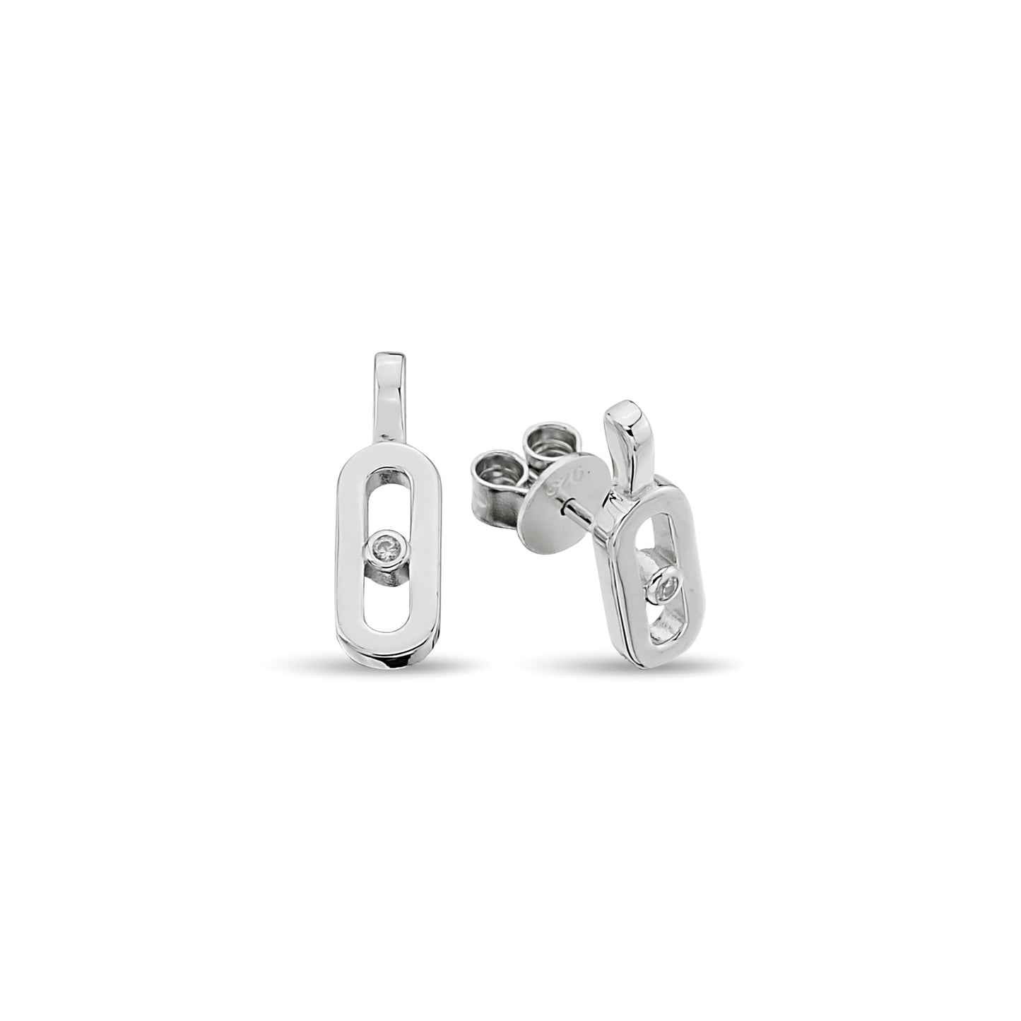 Bequasa Silber Eyes Ohrringe, Silber 925, Rhodiniert