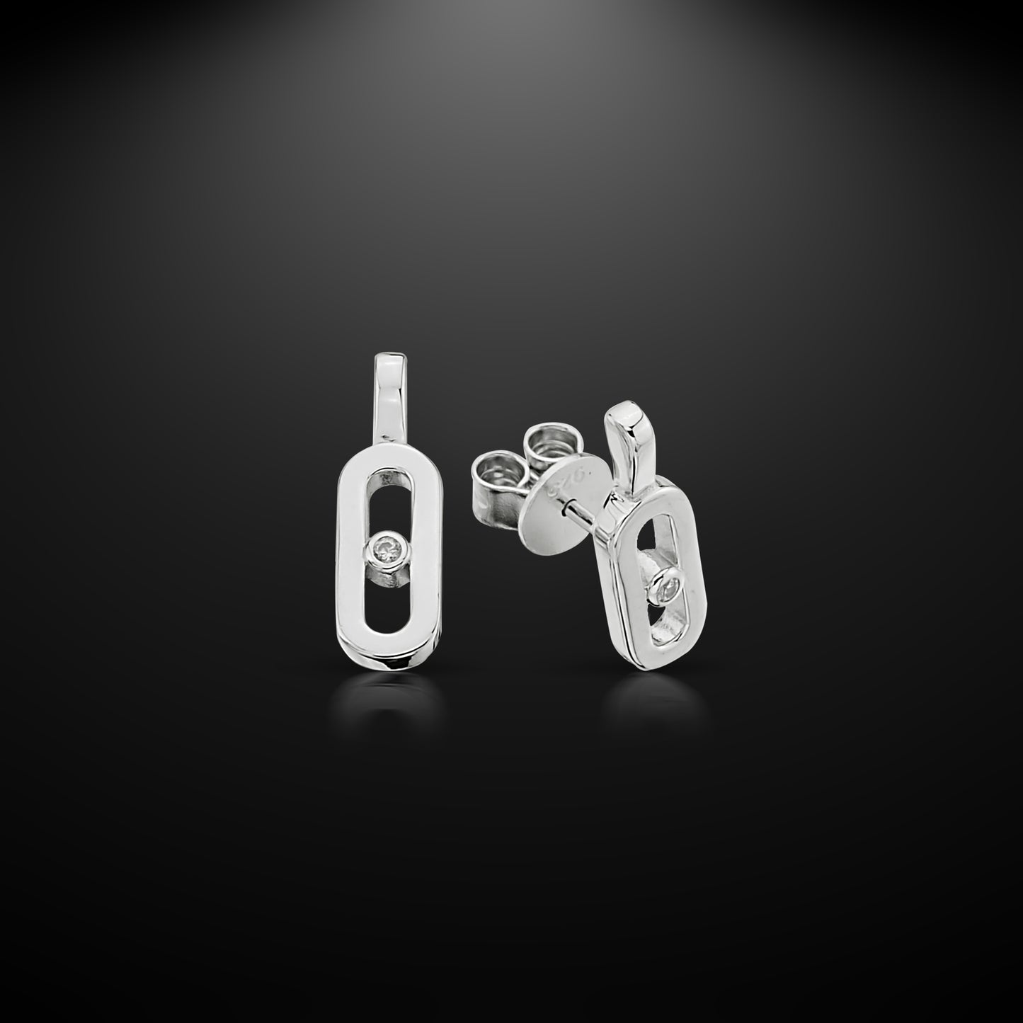 Bequasa Silber Eyes Ohrringe, Silber 925, Rhodiniert