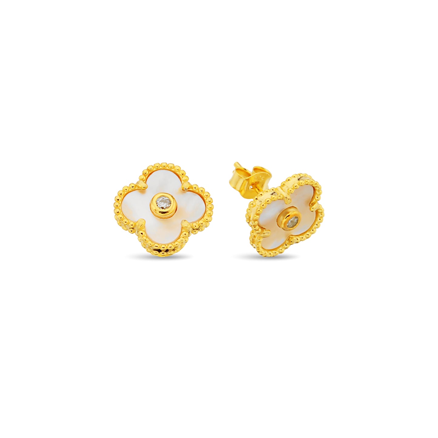 Bequasa Gold Lily Ohrringe, Silber 925, Rhodiniert