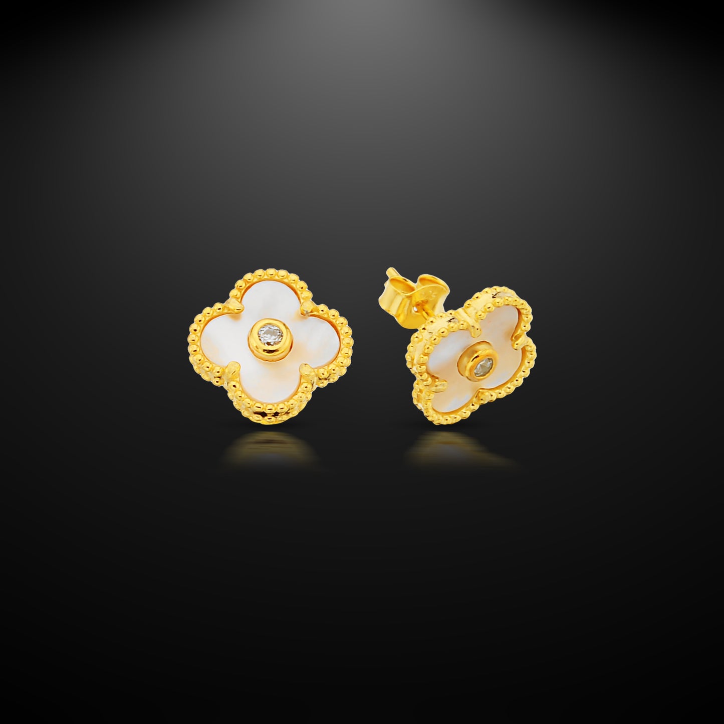 Bequasa Gold Lily Ohrringe, Silber 925, Rhodiniert