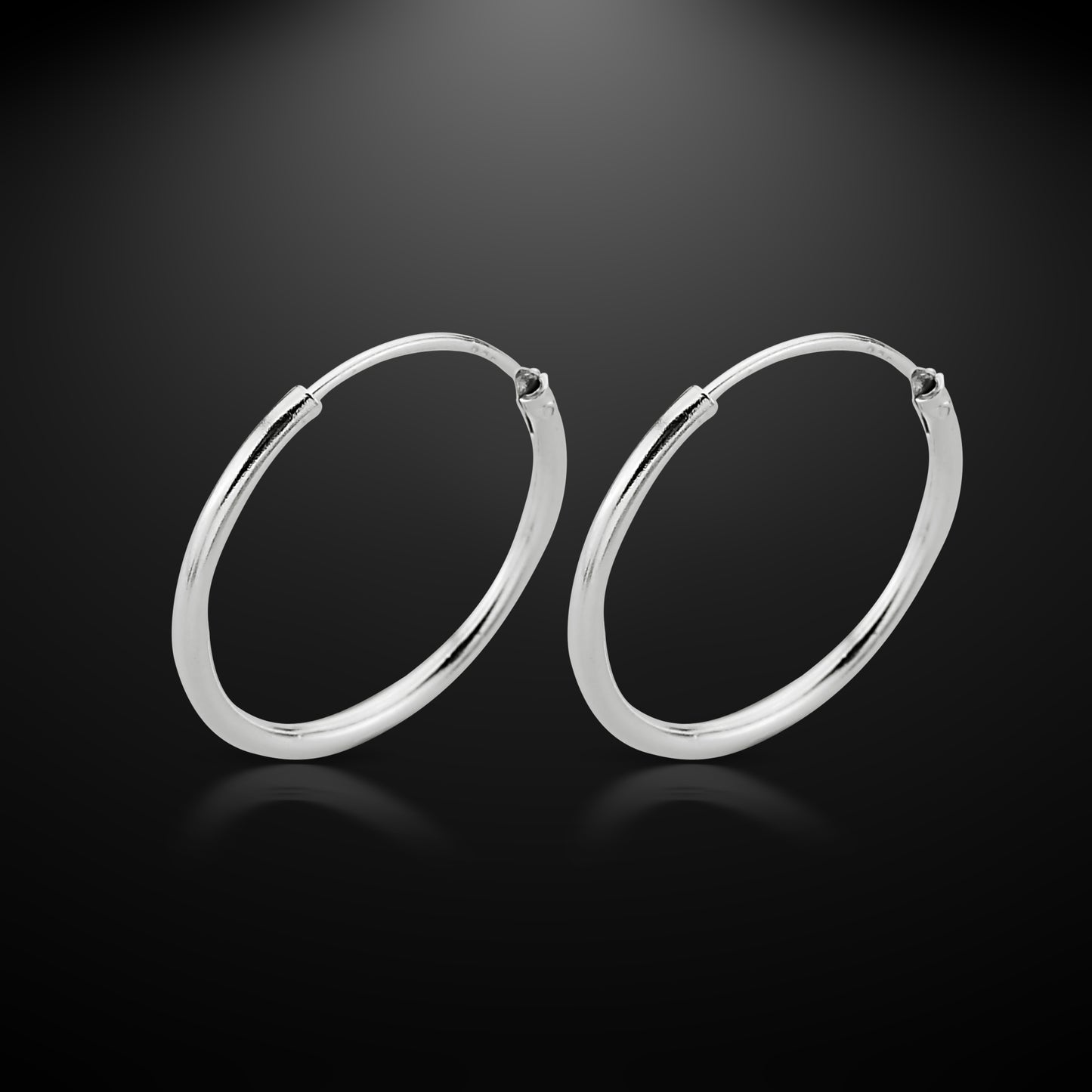 Bequasa Attract Eliptic Ohrringe, Silber 925, Rhodiniert