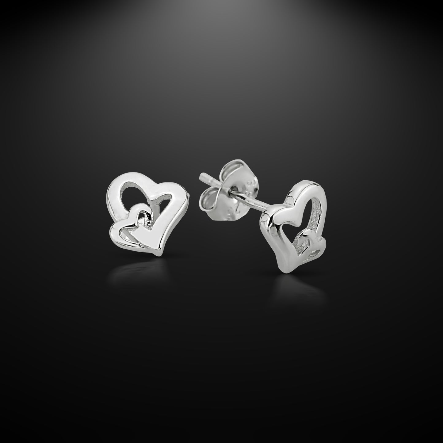 Bequasa Silber Hearts Ohrringe, Silber 925, Rhodiniert