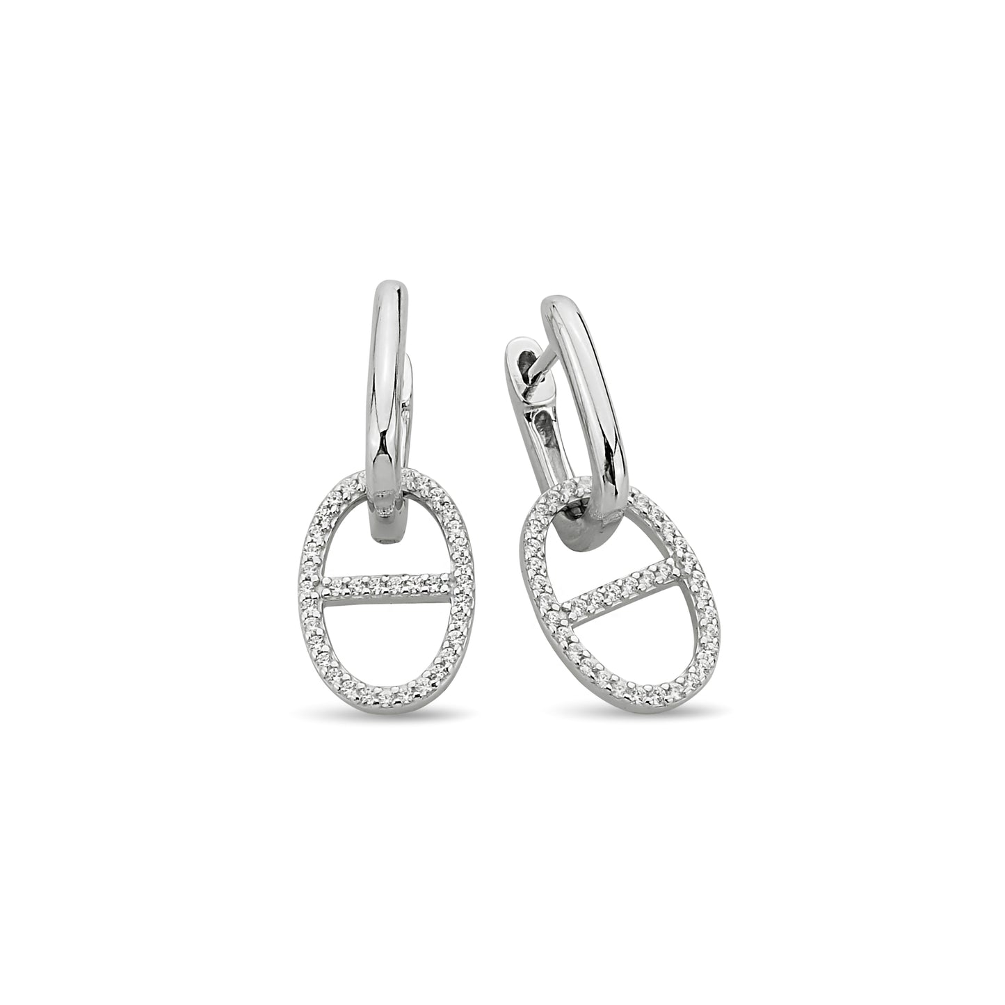 Bequasa Crystal Drop Ohrringe, Silber 925, Rhodiniert