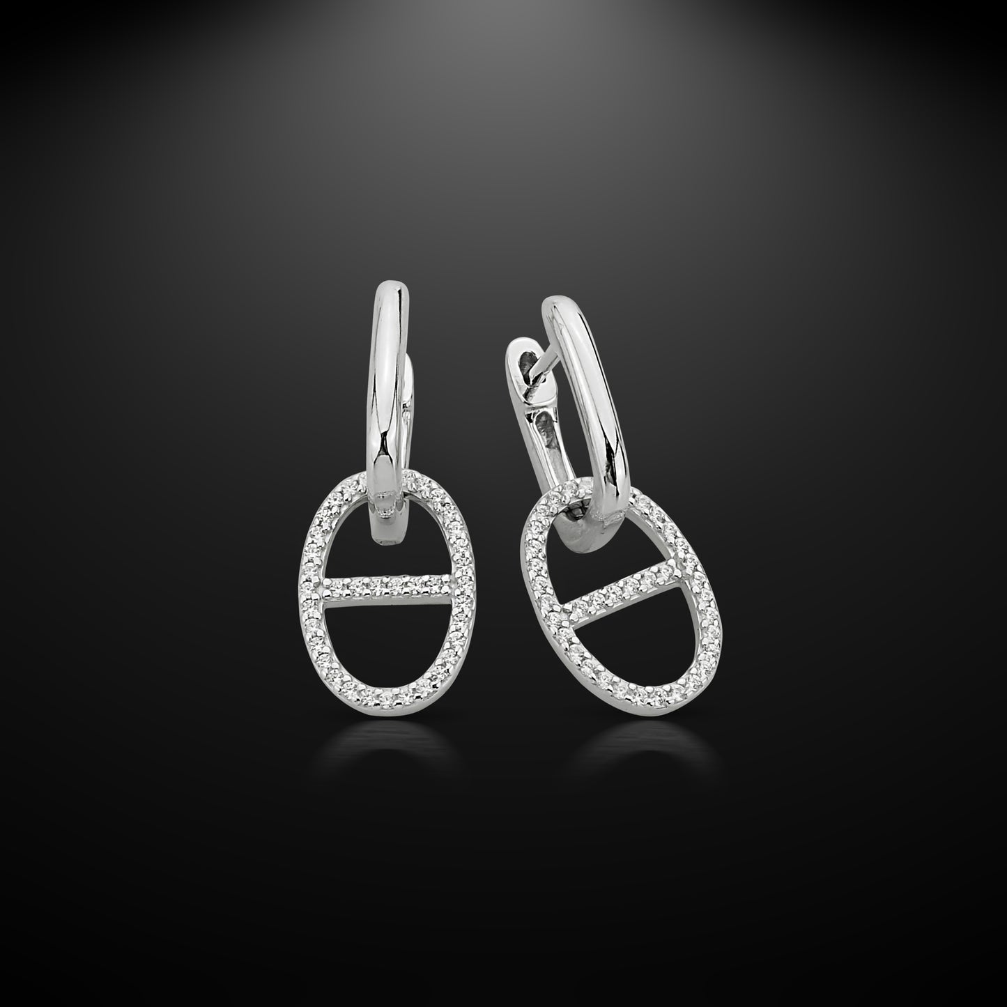 Bequasa Crystal Drop Ohrringe, Silber 925, Rhodiniert