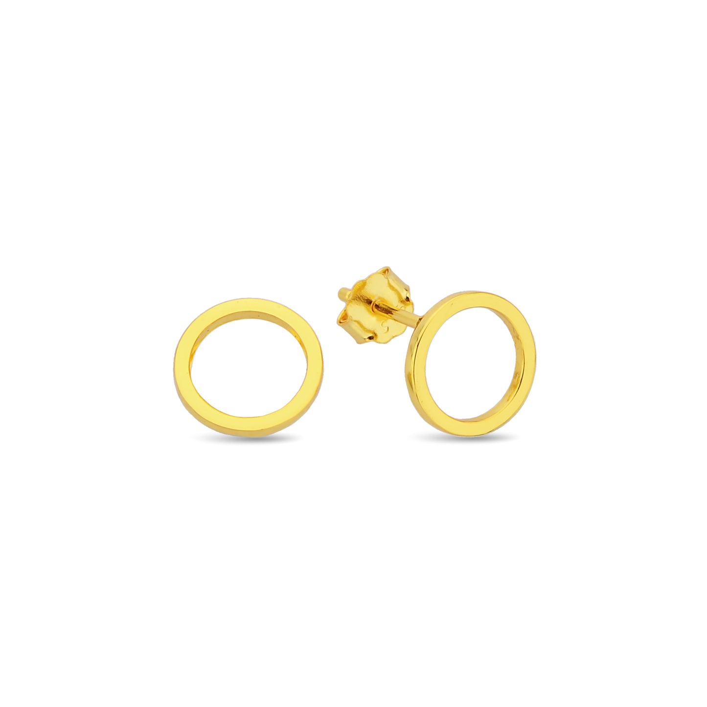 Bequasa Gold O's Ohrringe, Silber 925, Rhodiniert