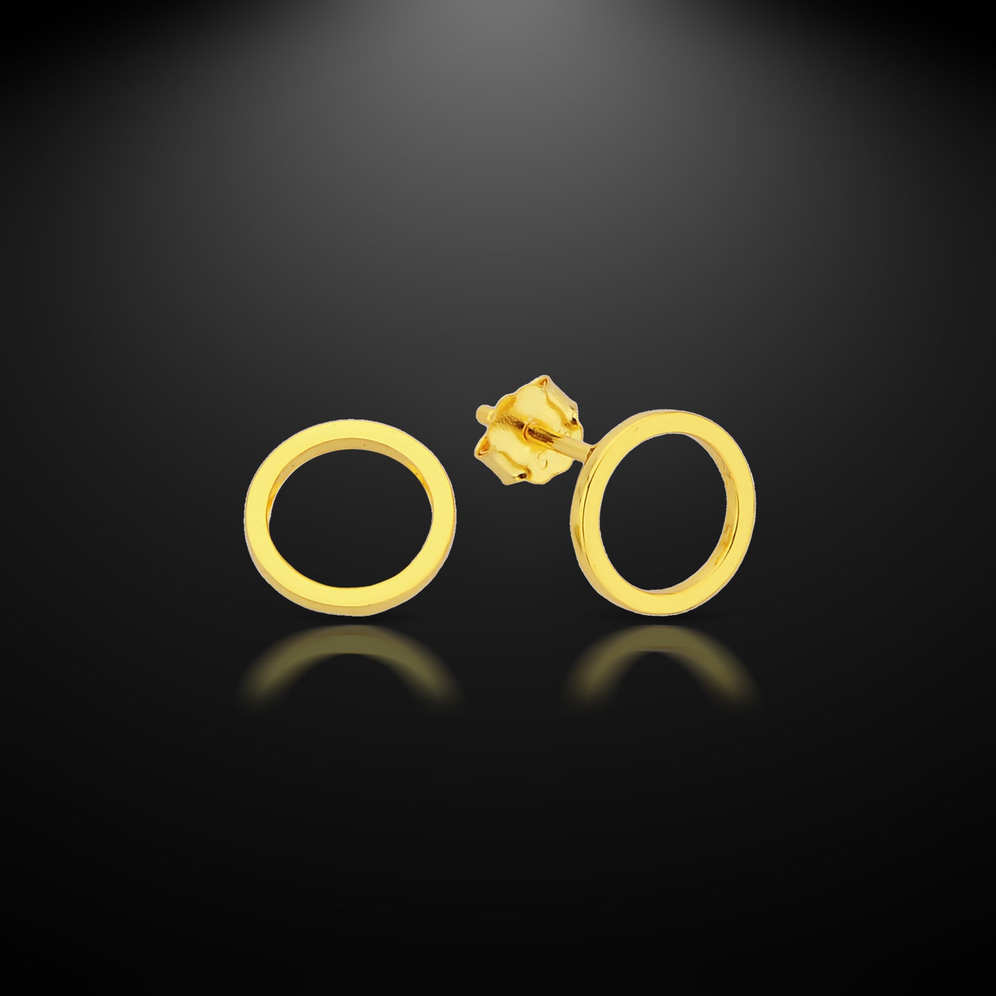 Bequasa Gold O's Ohrringe, Silber 925, Rhodiniert