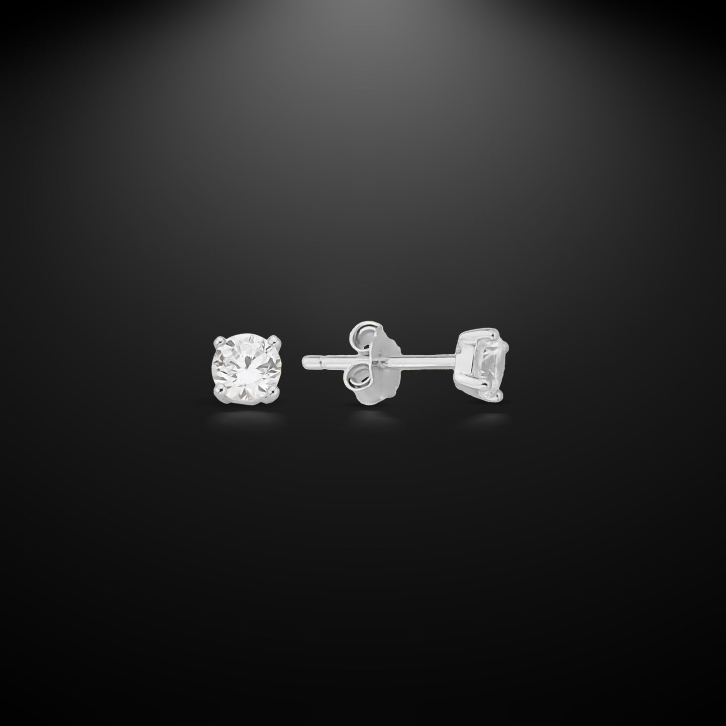 Bequasa Shining Stone Silver Ohrringe, Silber 925, Rhodiniert