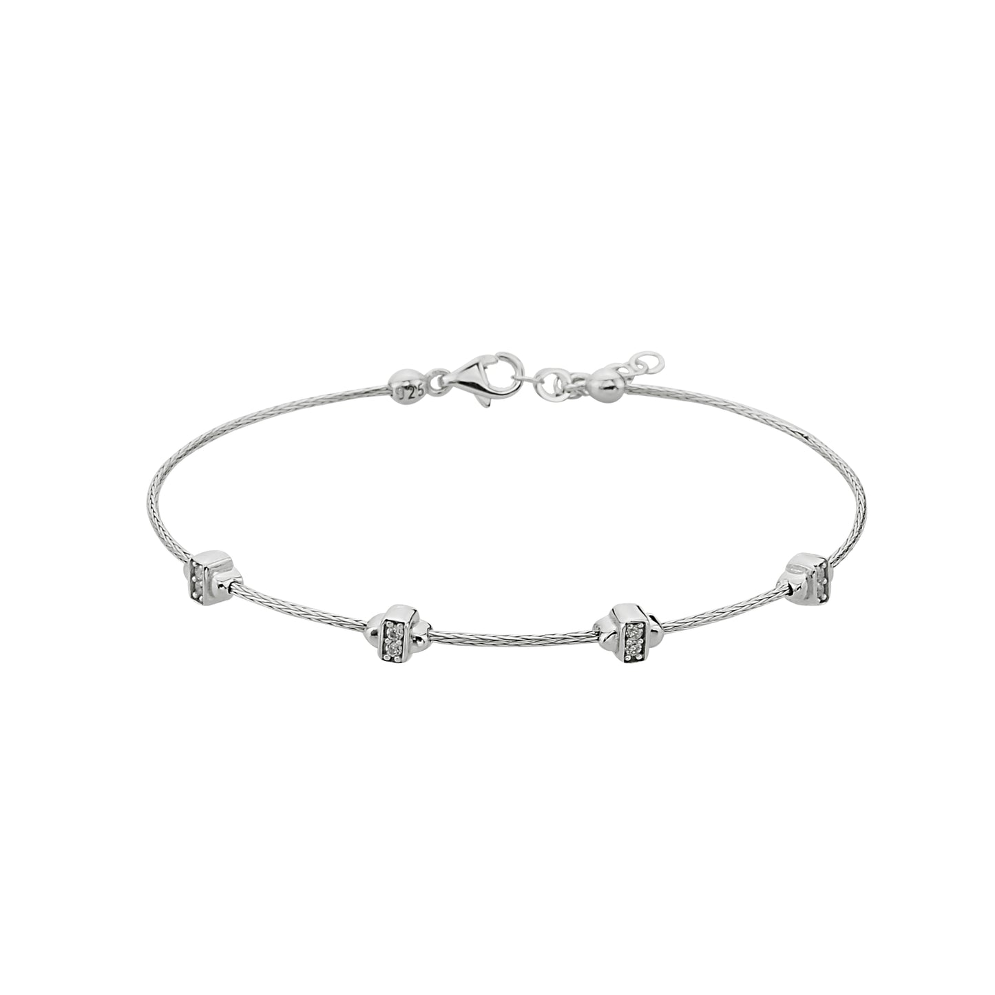 Bequasa Frames Armkette, Silber 925, Rhodiniert