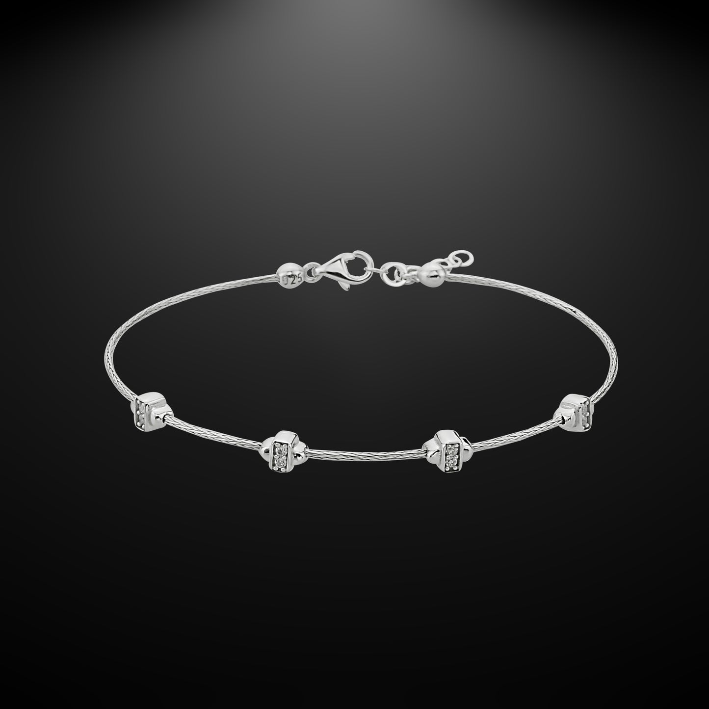 Bequasa Frames Armkette, Silber 925, Rhodiniert