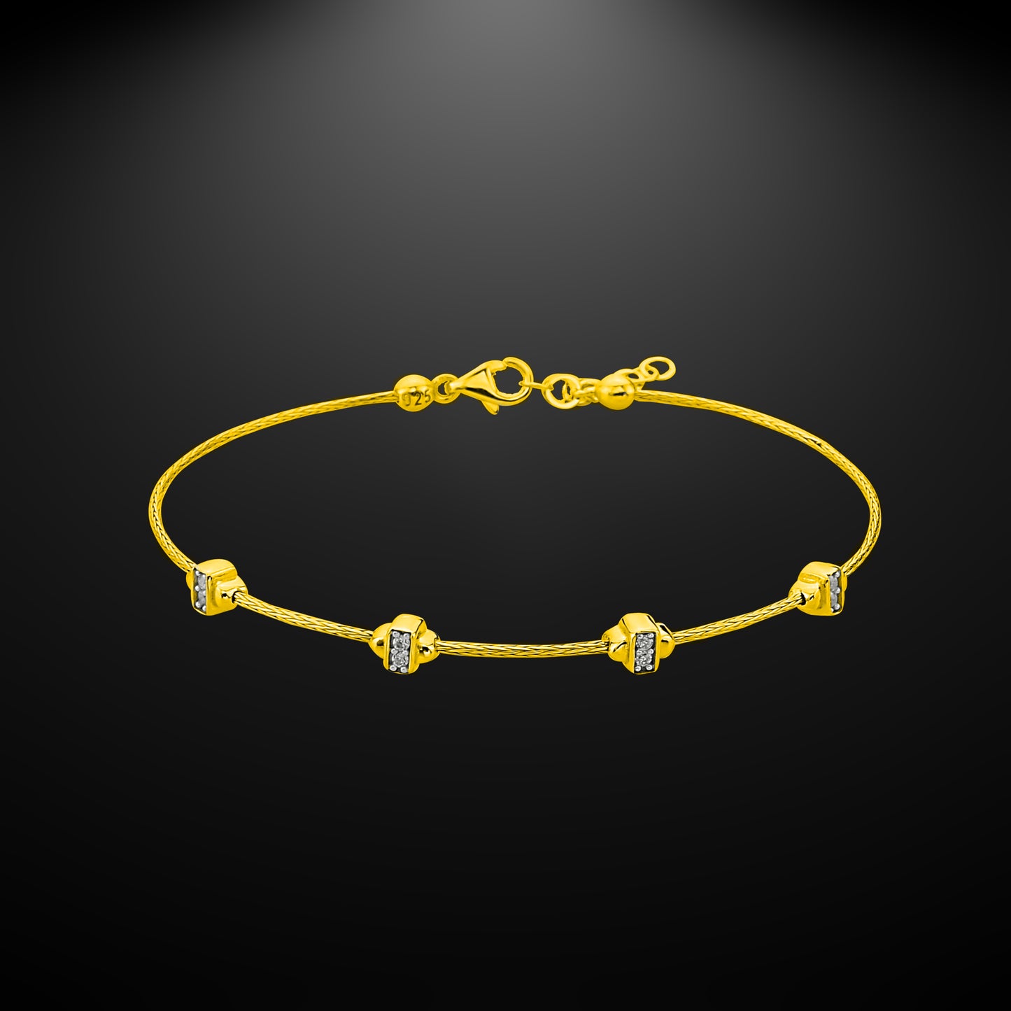Bequasa Golden Frames Armkette, Silber 925, Rhodiniert