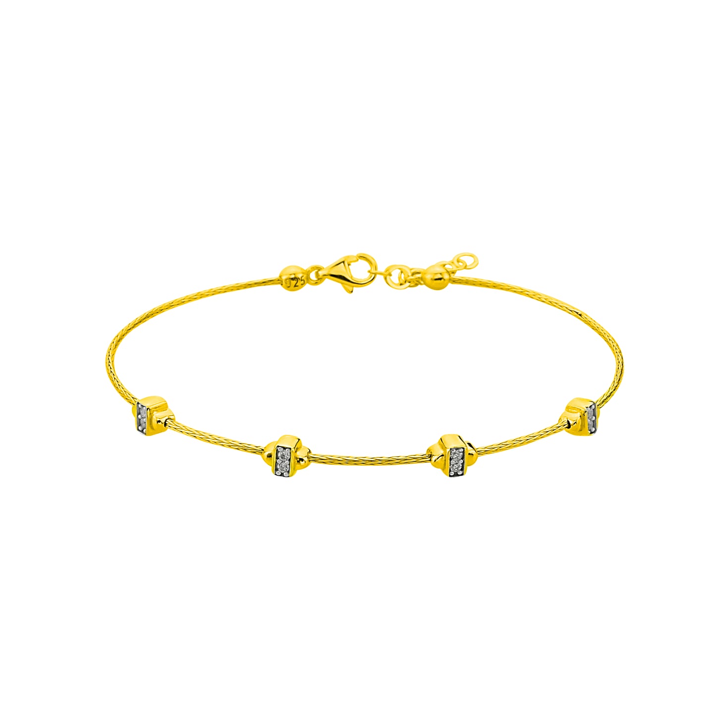 Bequasa Golden Frames Armkette, Silber 925, Rhodiniert