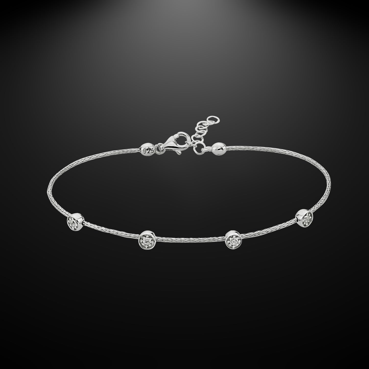 Bequasa Oculos Armband, Silber 925, Rhodiniert