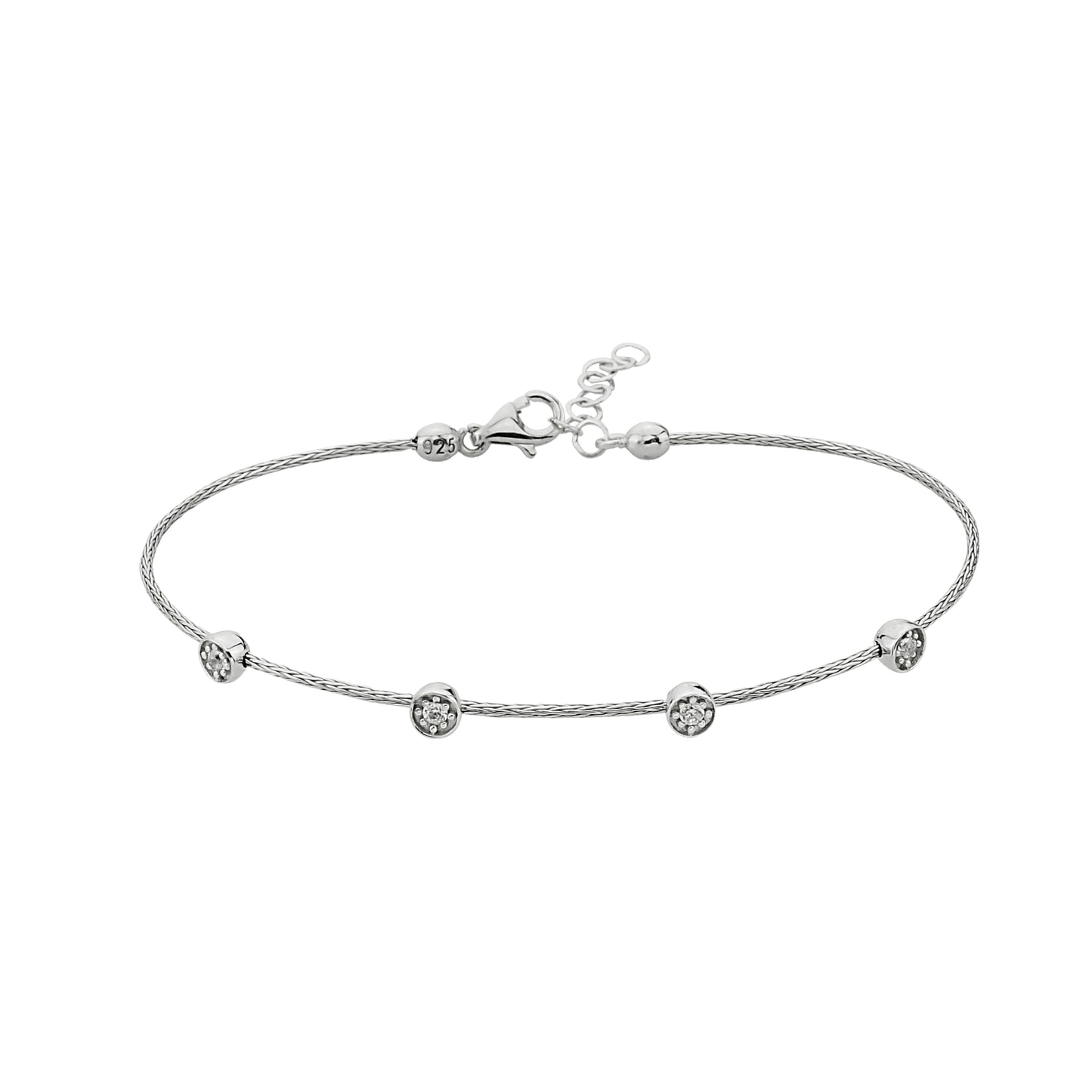 Bequasa Oculos Armband, Silber 925, Rhodiniert