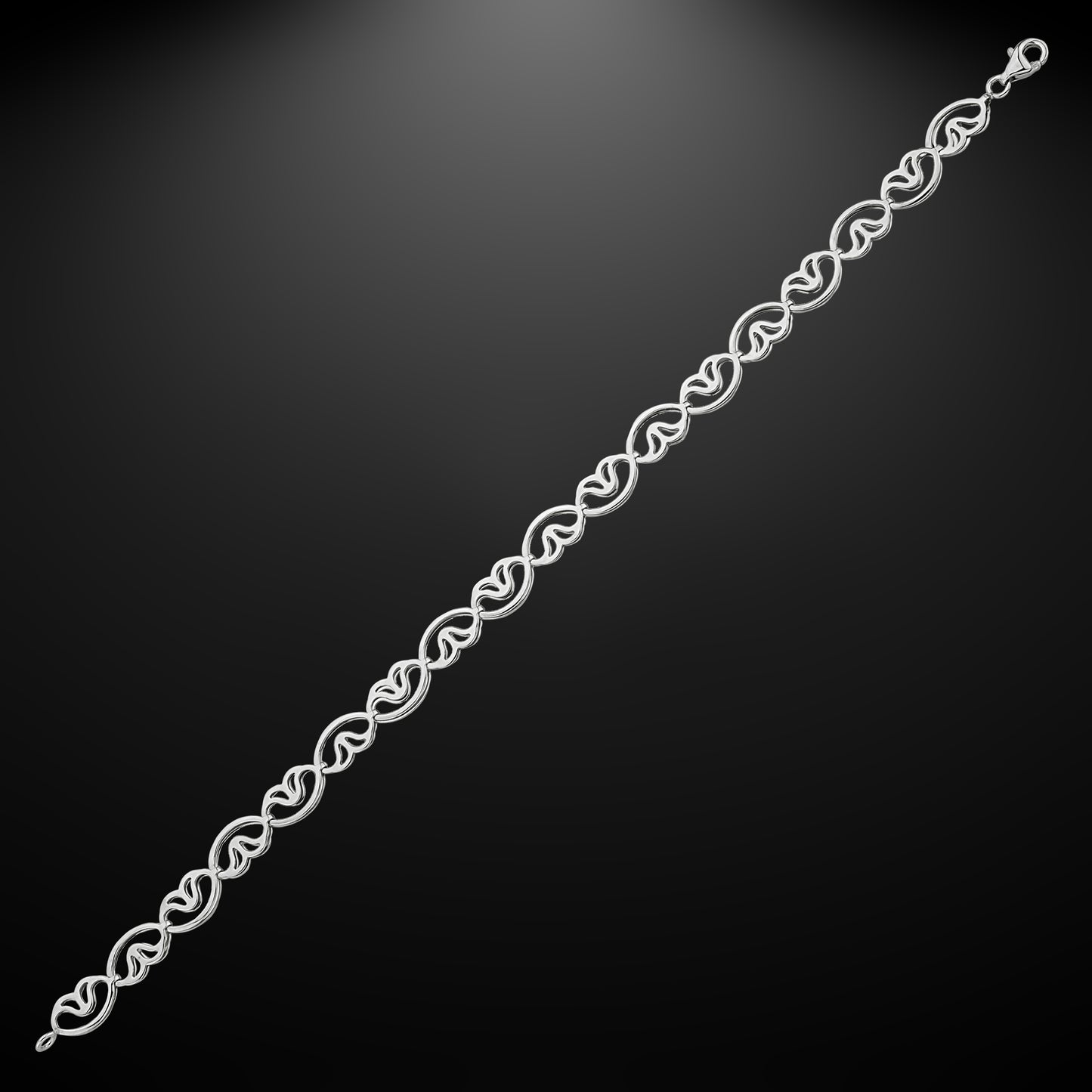 Bequasa Faba Armband, Silber 925, Rhodiniert