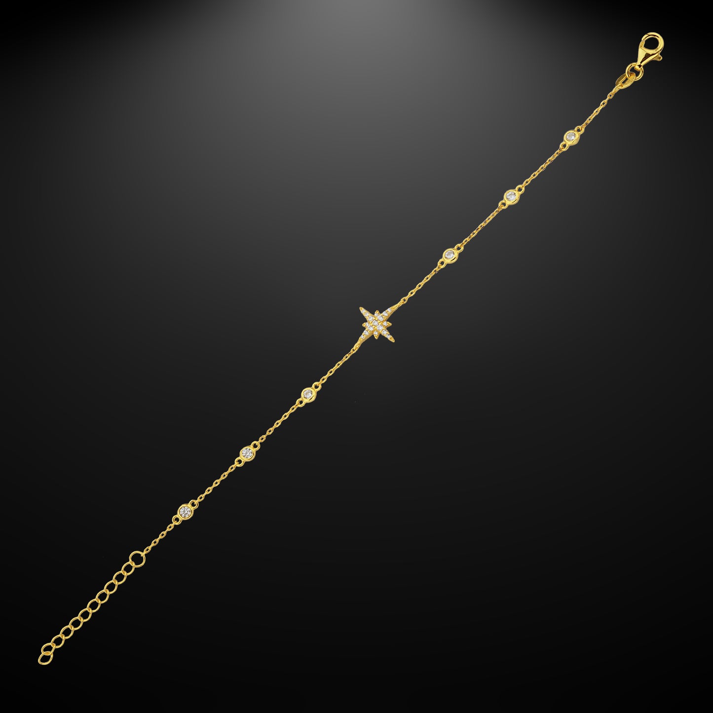 Bequasa Polaris Golden Armband, Silber 925, Rhodiniert
