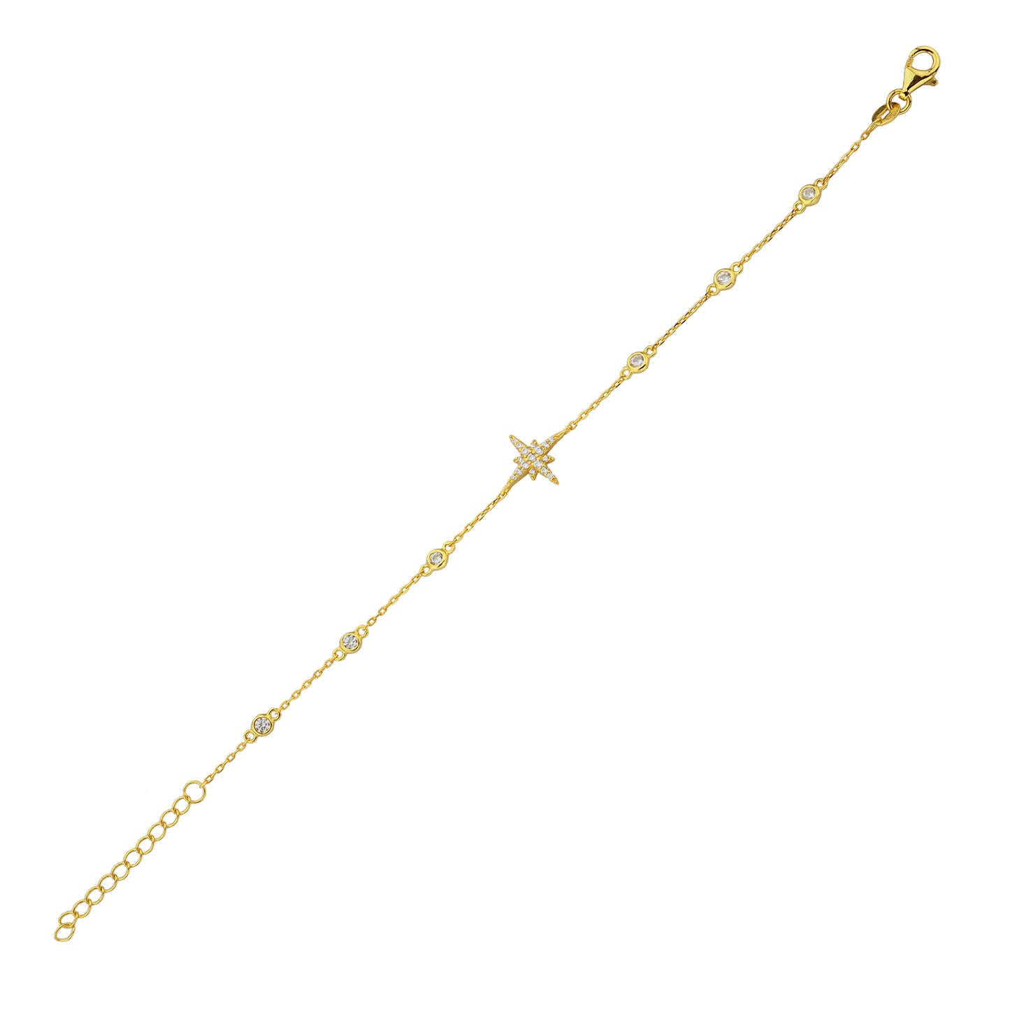Bequasa Polaris Golden Armband, Silber 925, Rhodiniert