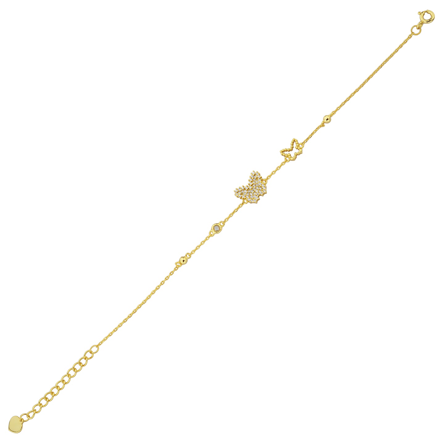 Bequasa Butterfly Love Armband, Silber 925, Rhodiniert