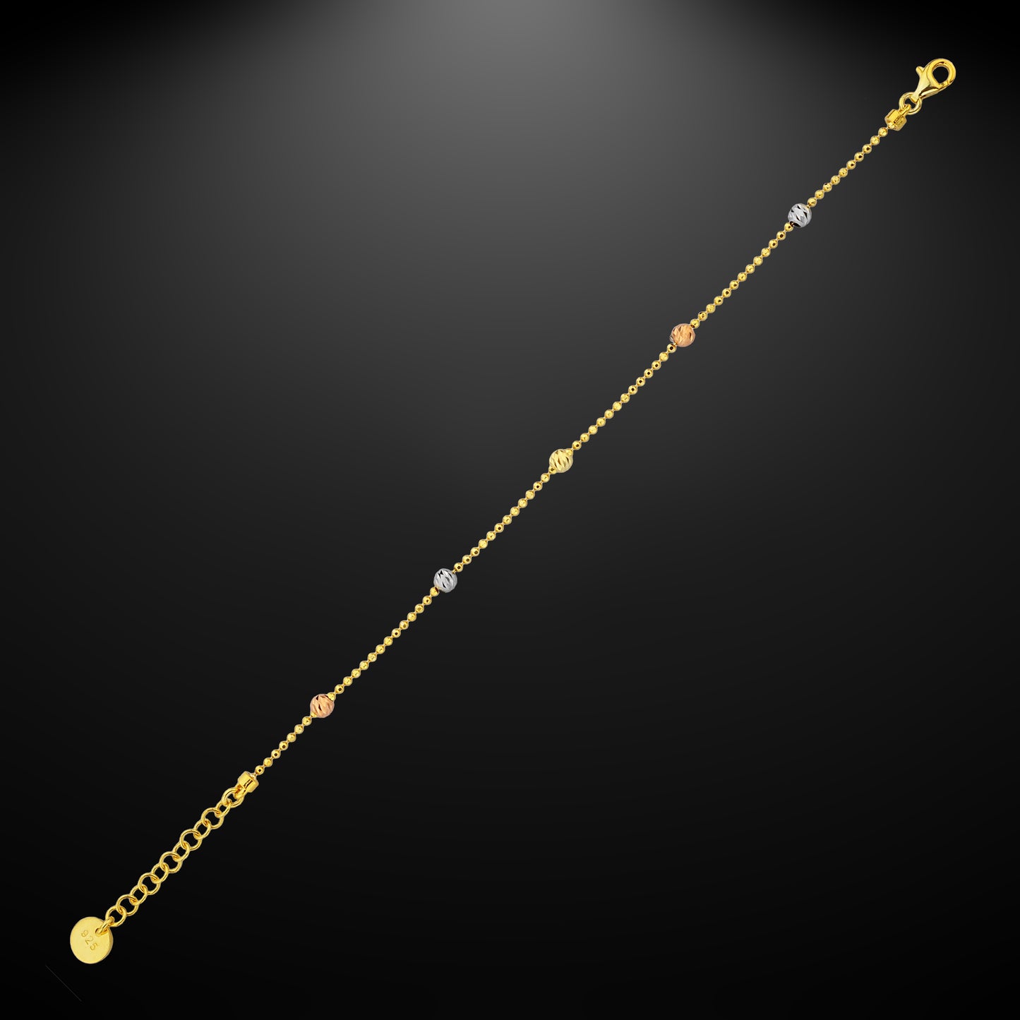 Bequasa Golden Chip Armband, Silber 925, Rhodiniert