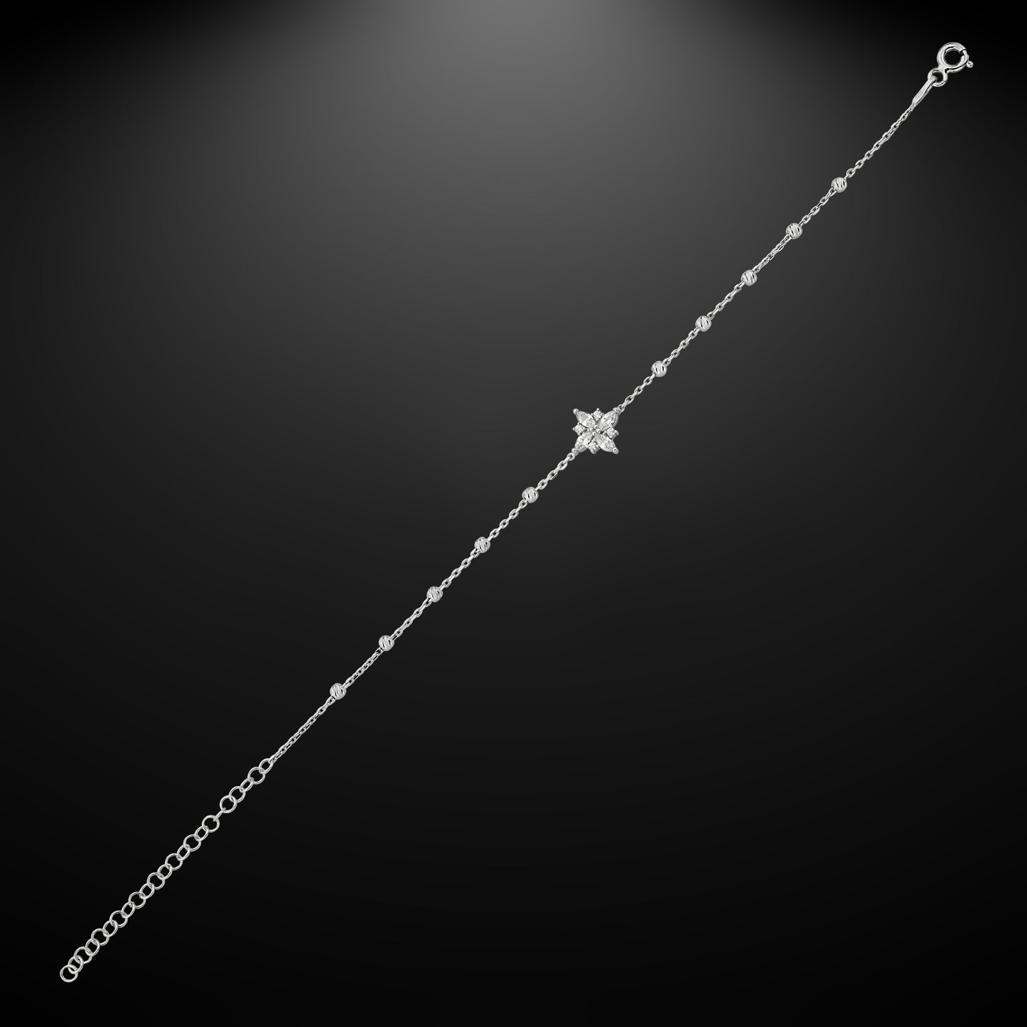 Bequasa Silber Polaris Armband, Silber 925, Rhodiniert