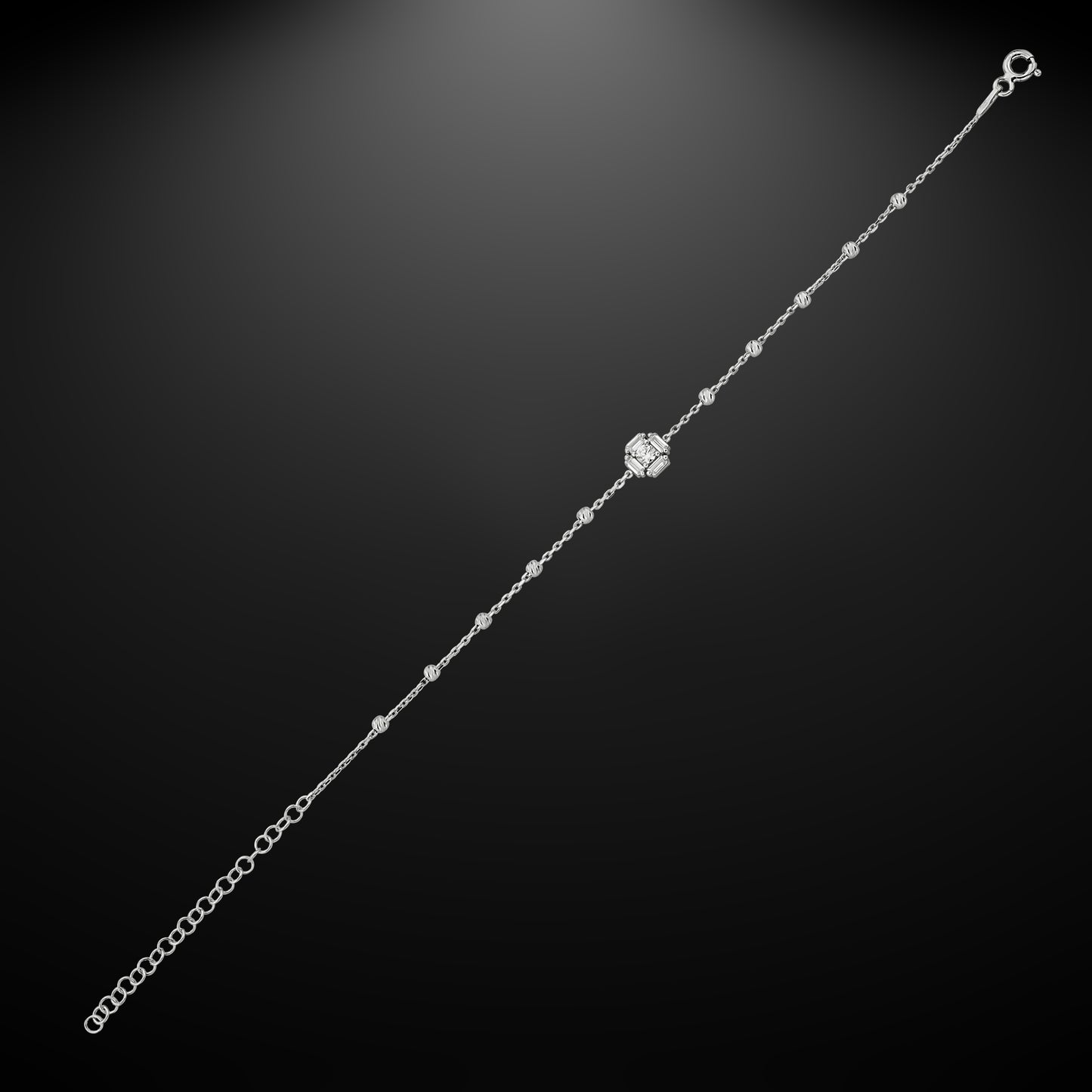Bequasa Diamond Core Armband, Silber 925, Rhodiniert