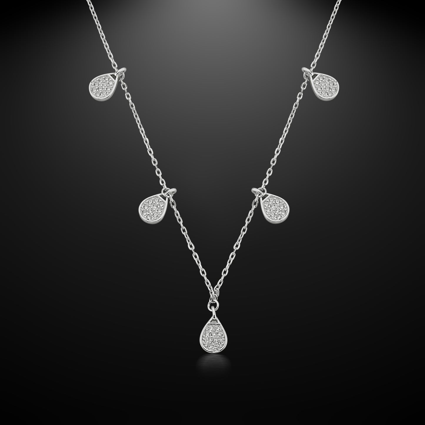 Bequasa Creativity Chip Halskette, Silber 925, Rhodiniert