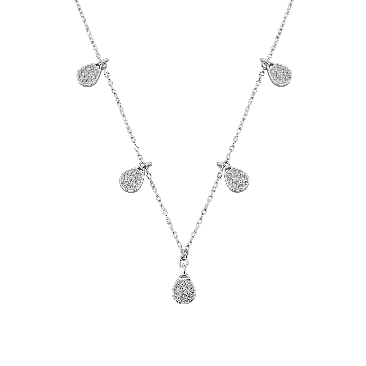 Bequasa Creativity Chip Halskette, Silber 925, Rhodiniert