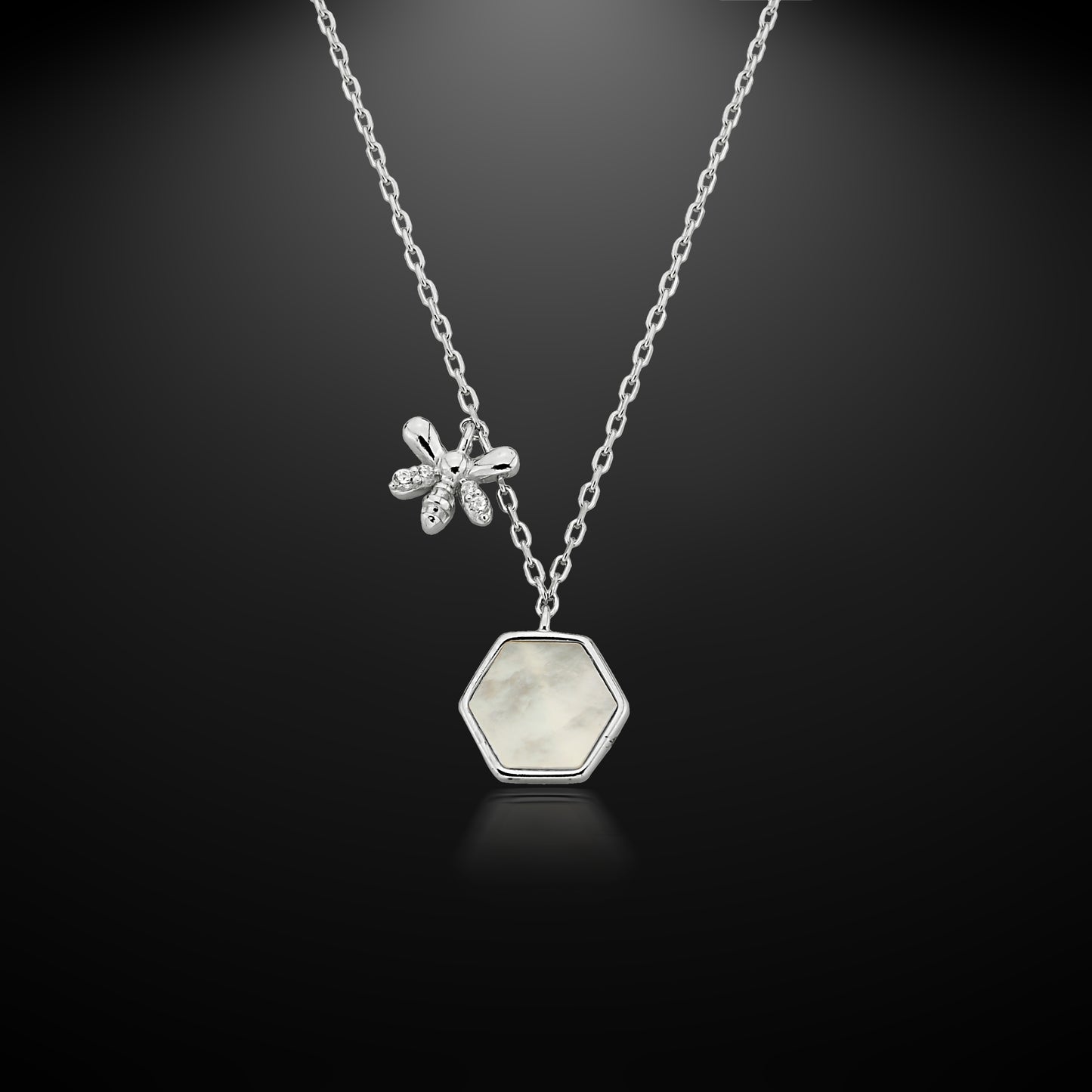 Bequasa Creativity Bee Halskette, Silber 925, Rhodiniert