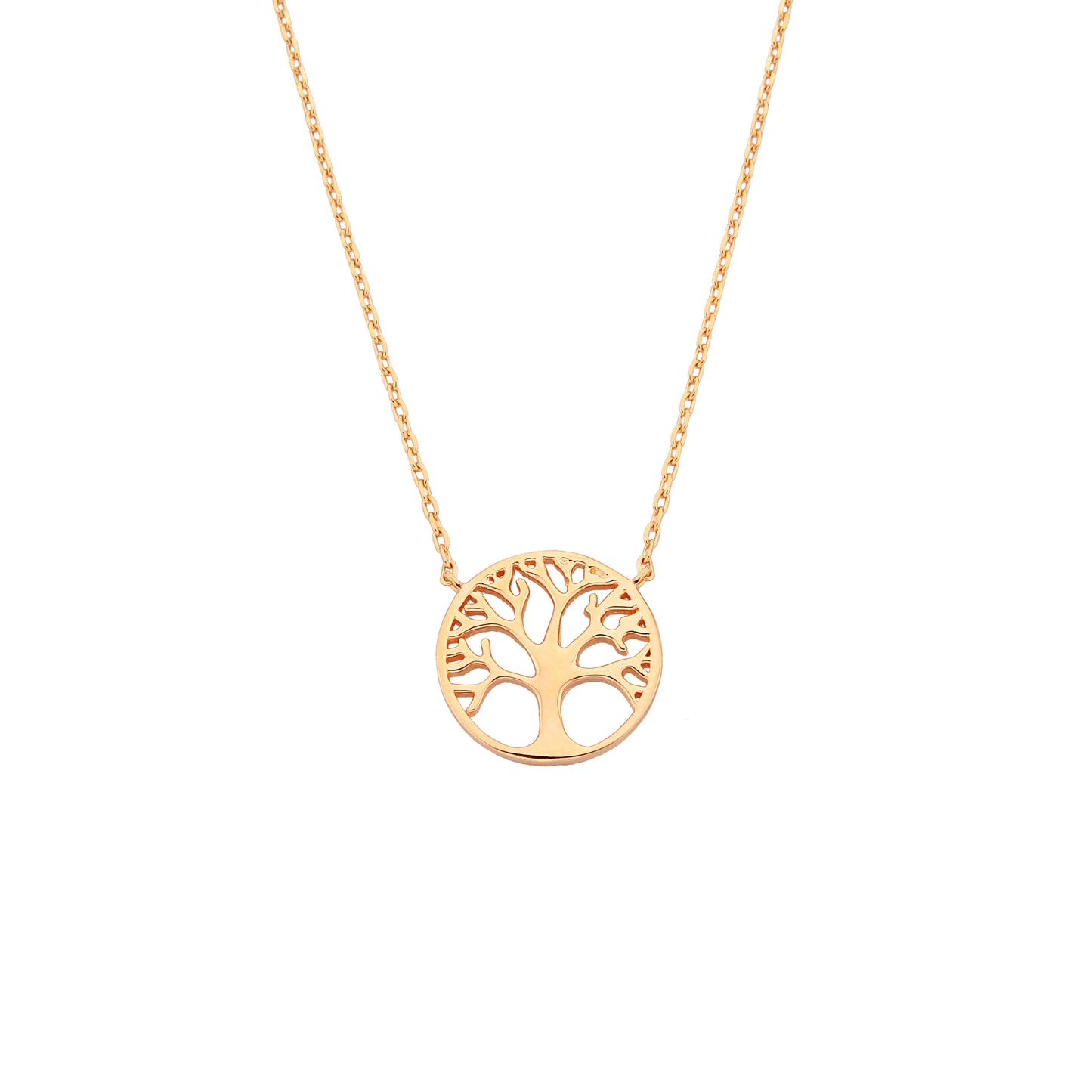 Bequasa Golden Tree Halskette, Silber 925, Rhodiniert